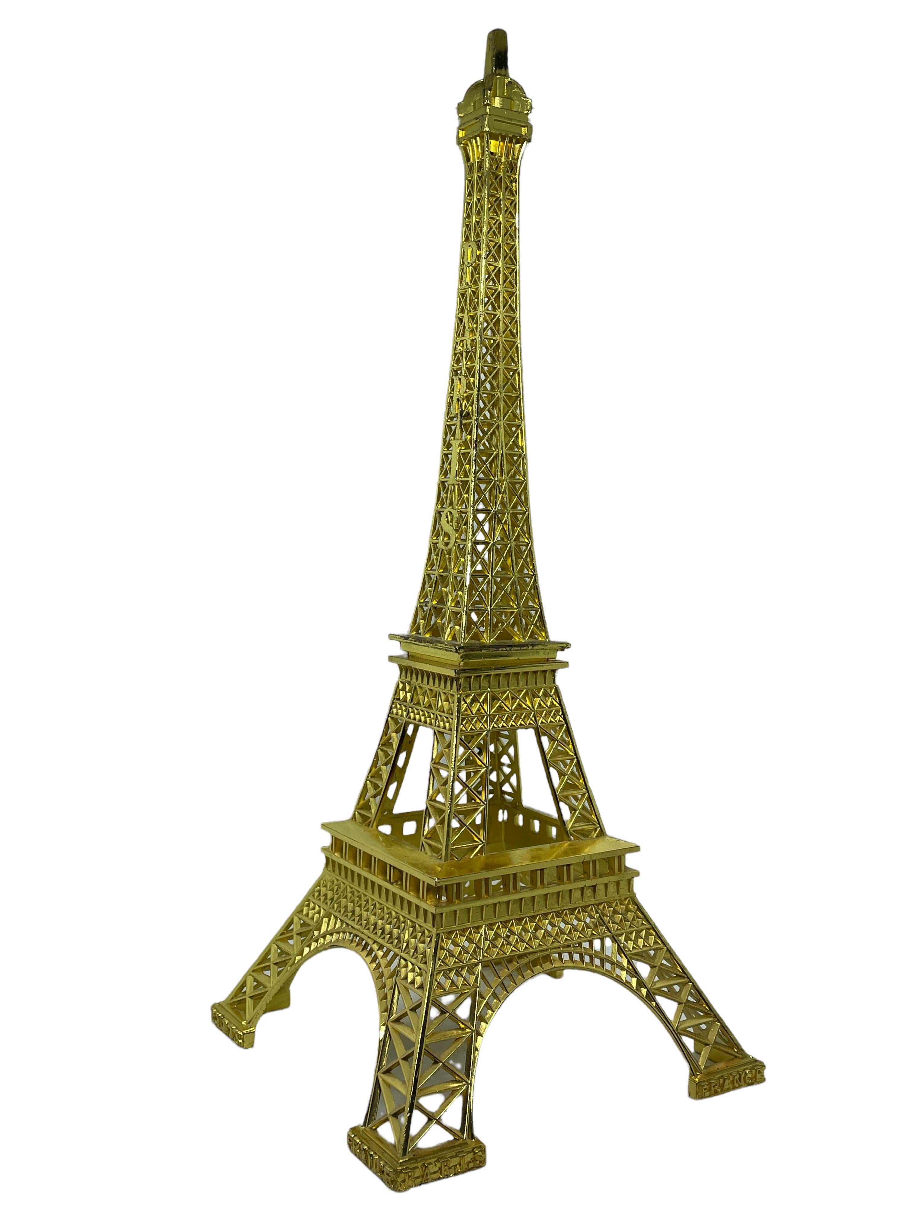 Modern Paris Eiffel Tower French Souvenir Building Metal, 1980s For Sale 2