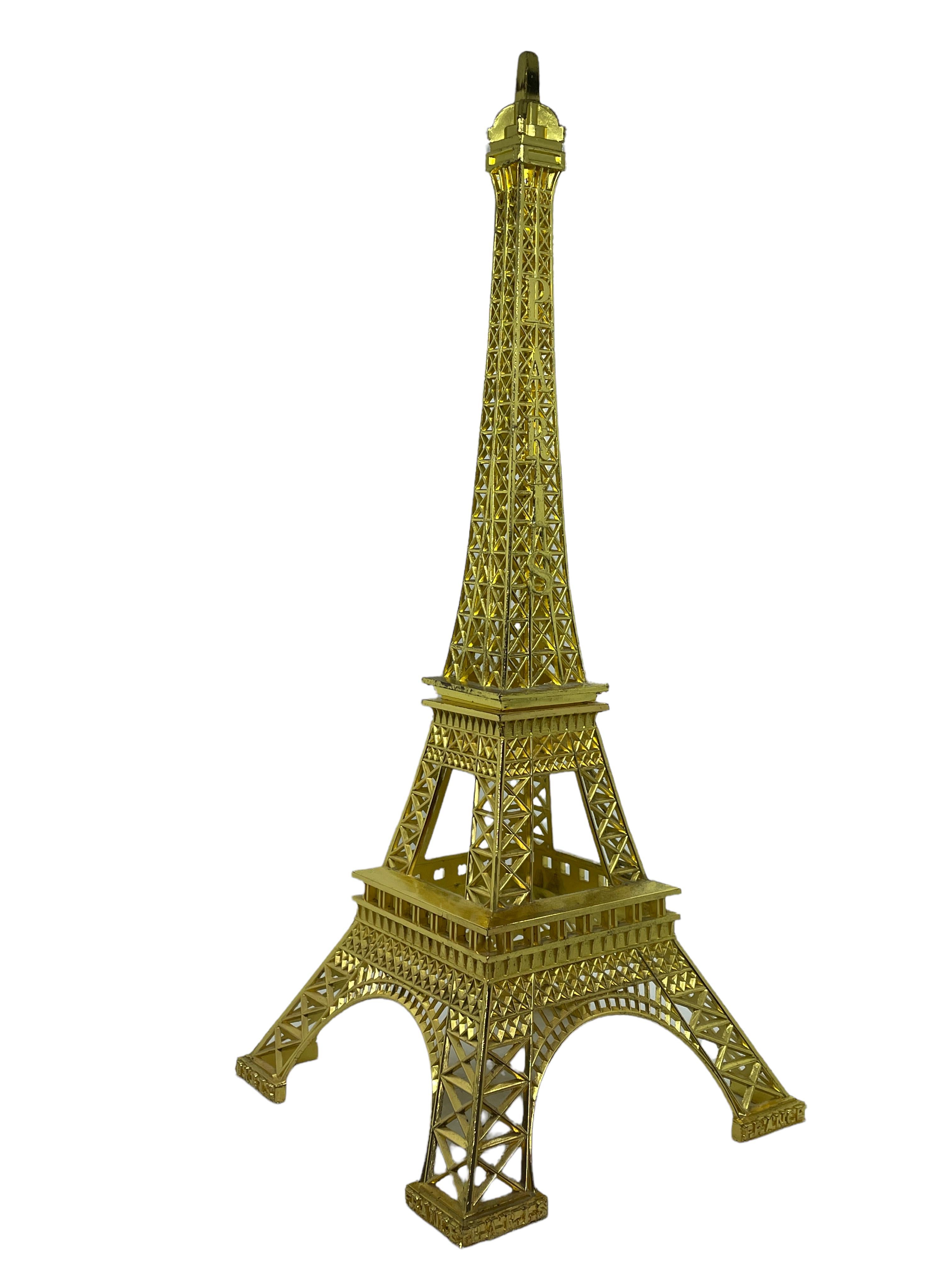 Modern Paris Eiffel Tower French Souvenir Building Metal, 1980s For Sale 3
