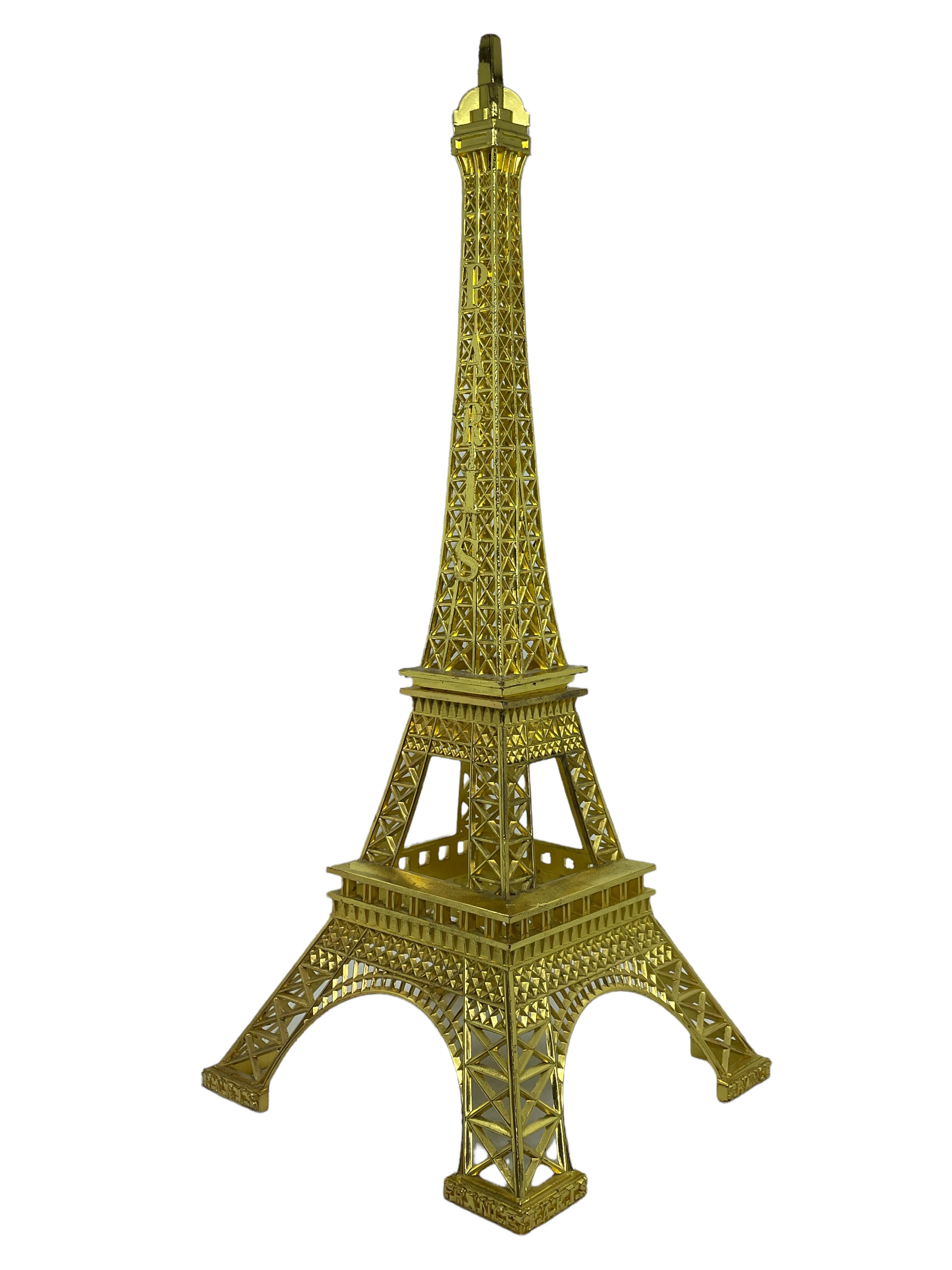 Modern Paris Eiffel Tower French Souvenir Building Metal, 1980s For Sale 4