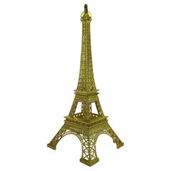 Vintage Modern Paris Eiffel Tower French Souvenir Building Metal, 1980s