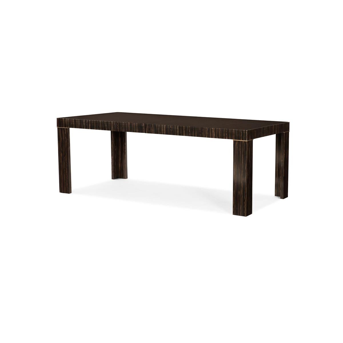 Mid-Century Modern Modern Parson Style Extension Dining Table For Sale