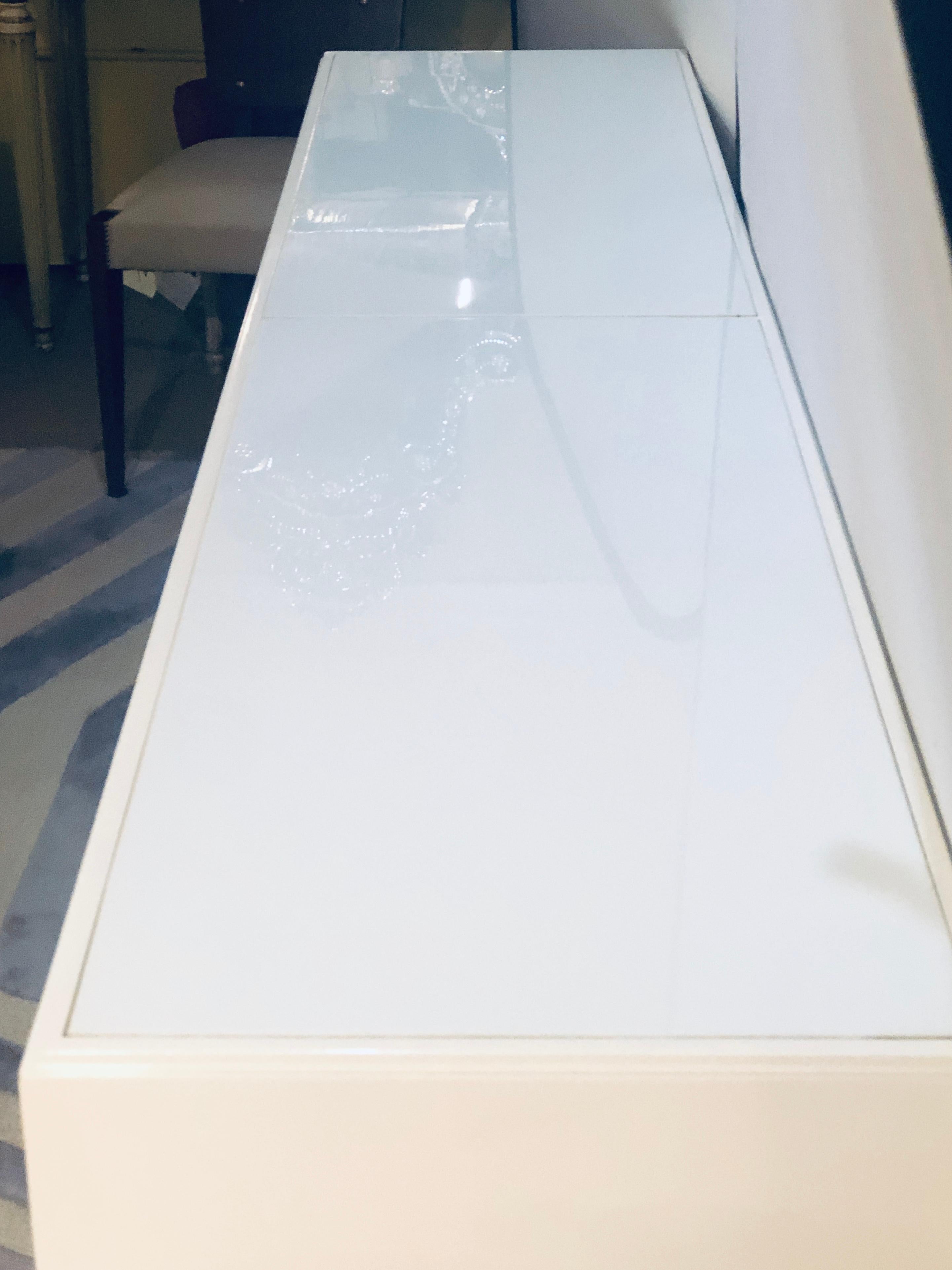 20th Century Modern Parzinger Originals Stamped Sideboard Dresser White Lacquered