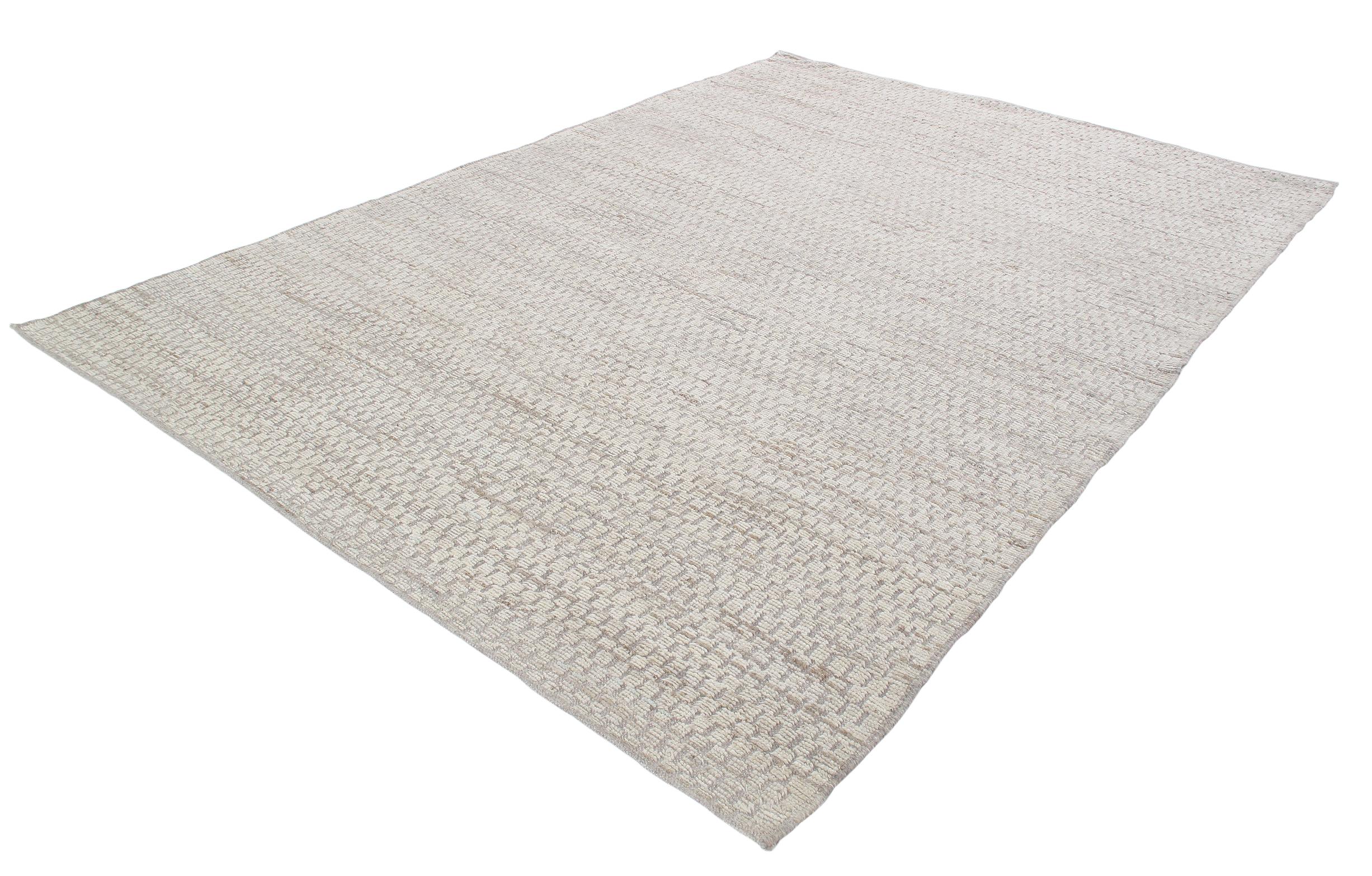 Afghan Modern Pashmina Transitional Grey Wool Rug  For Sale