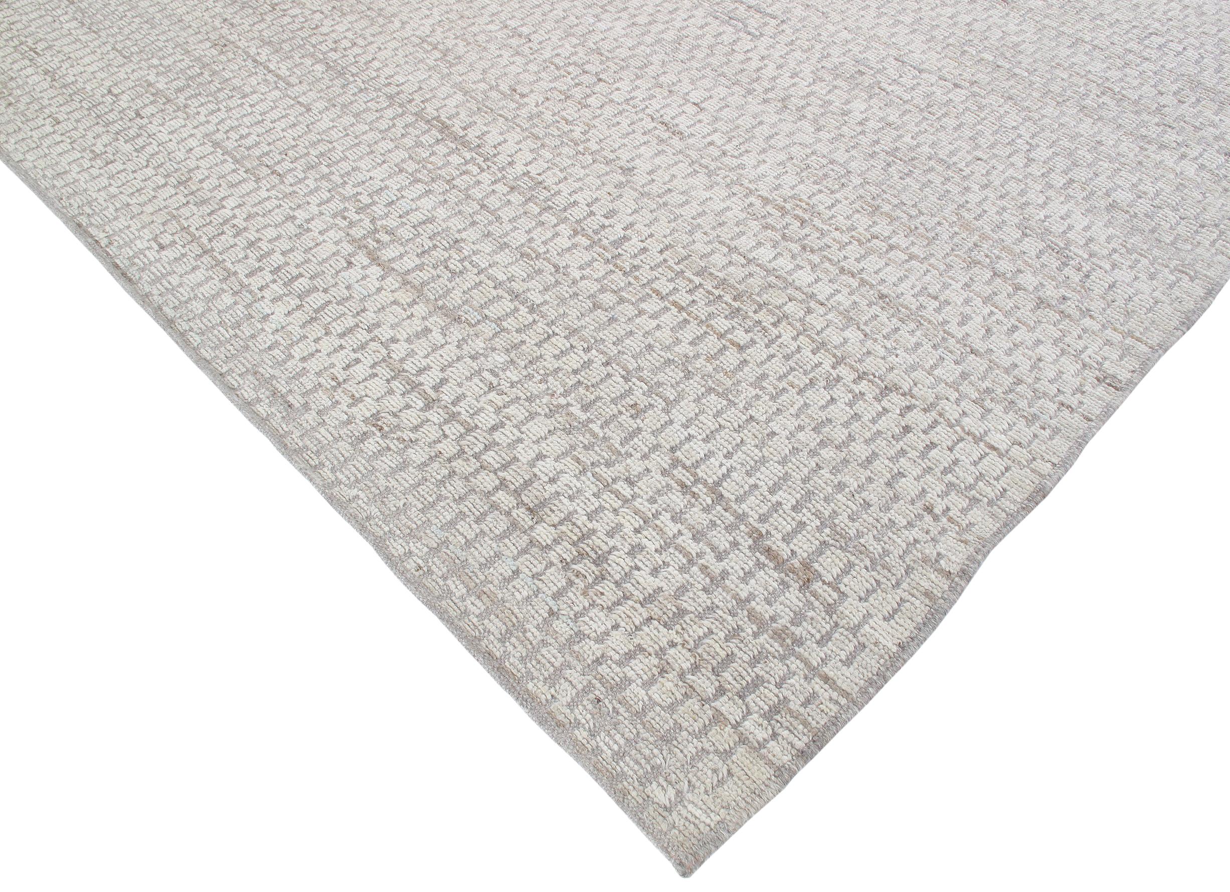 Contemporary Modern Pashmina Transitional Grey Wool Rug  For Sale