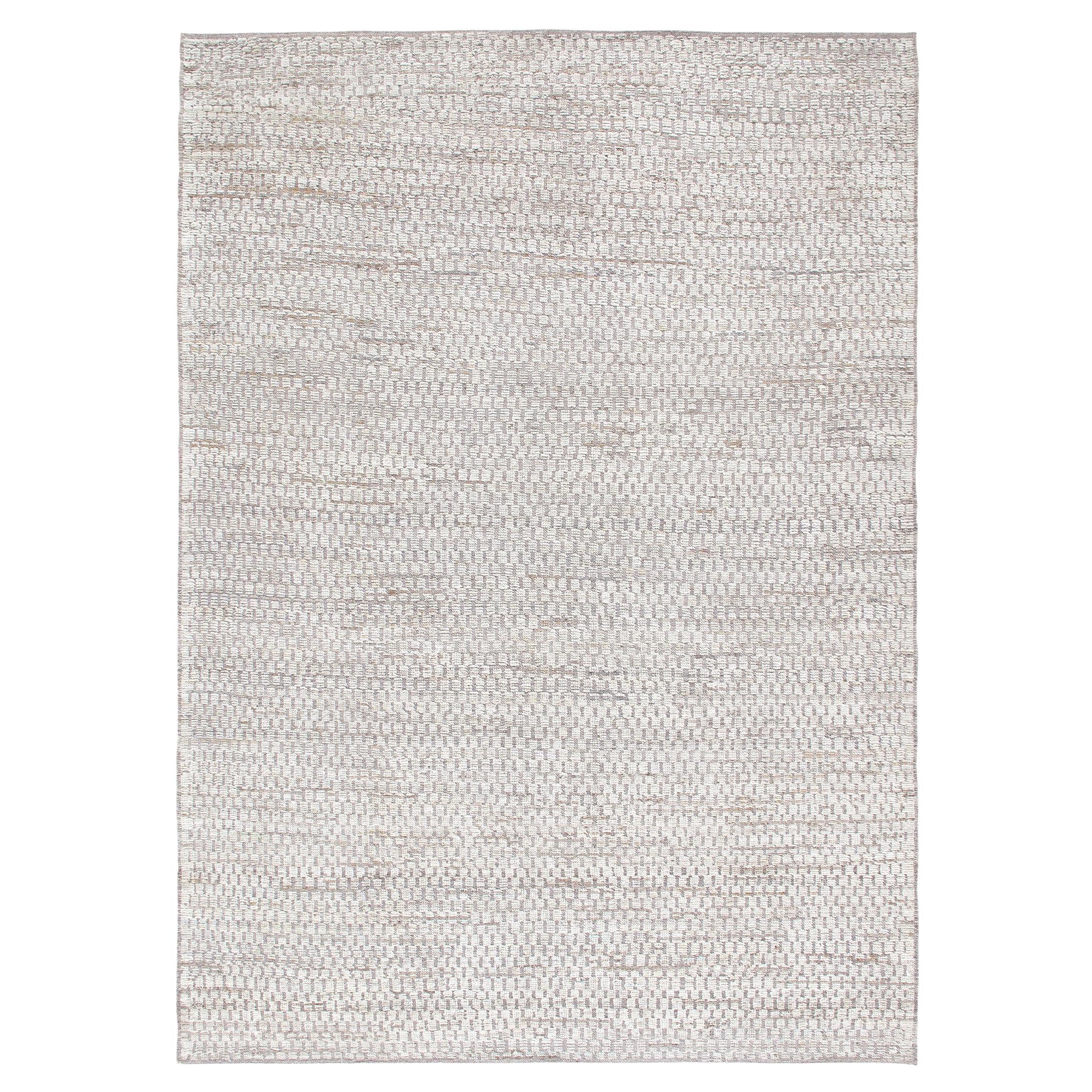 Modern Pashmina Transitional Grey Wool Rug  For Sale