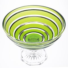 Modern Pastel Green Crystal Footed Bowl