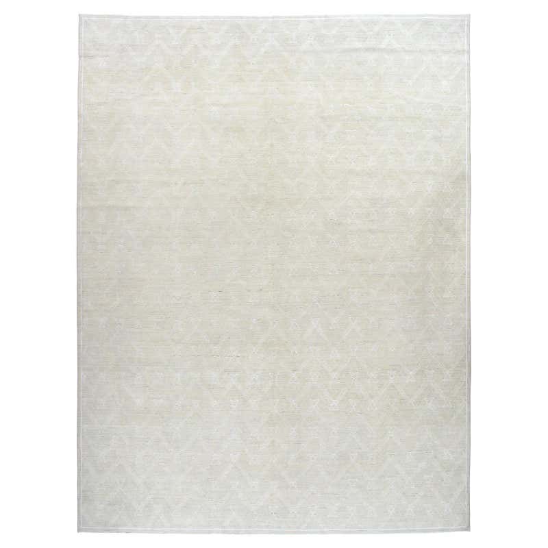 Rug and Kilim’s Contemporary Rug in White with Subtle Circle Pattern ...