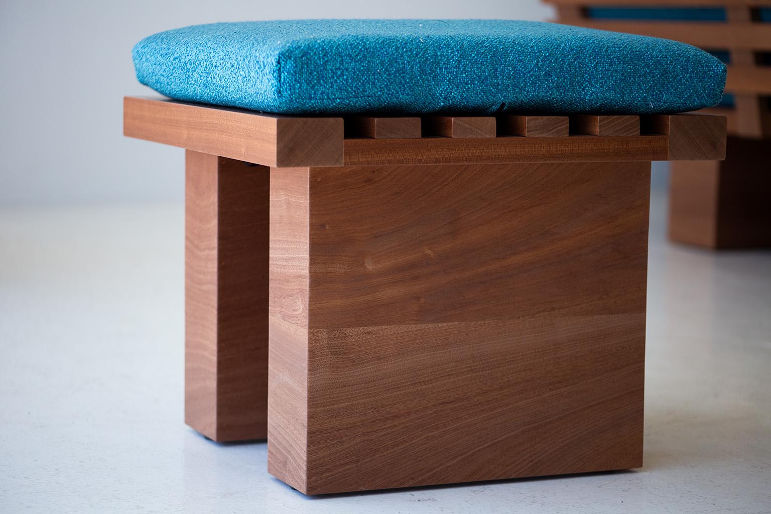 Acajou Meubles de patio modernes, pouf à lattes Suelo en vente