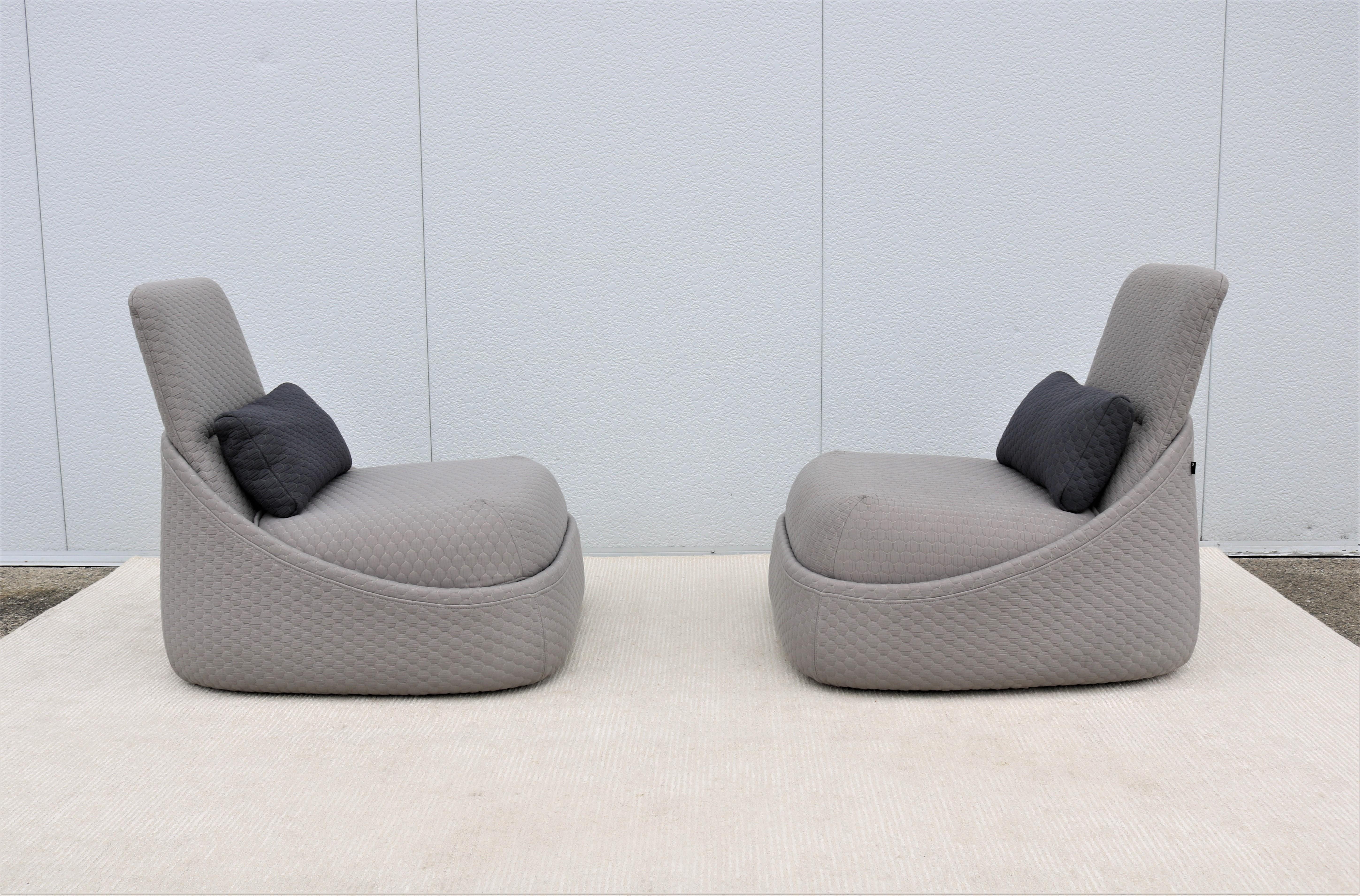 Modern Patricia Urquiola for Coalesse Hosu Lounge Chairs with Ottoman, a Pair For Sale 3