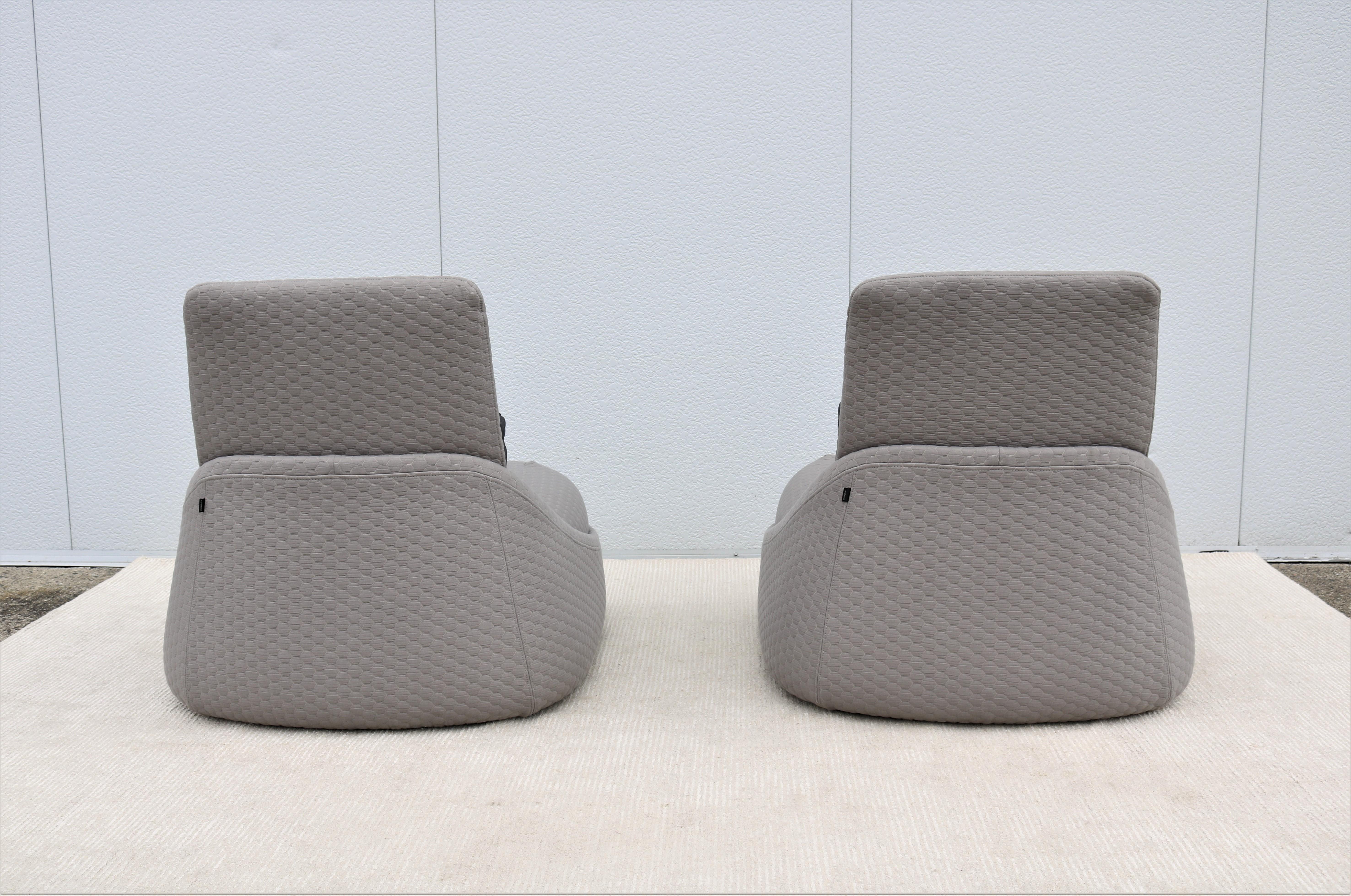 Modern Patricia Urquiola for Coalesse Hosu Lounge Chairs with Ottoman, a Pair For Sale 4