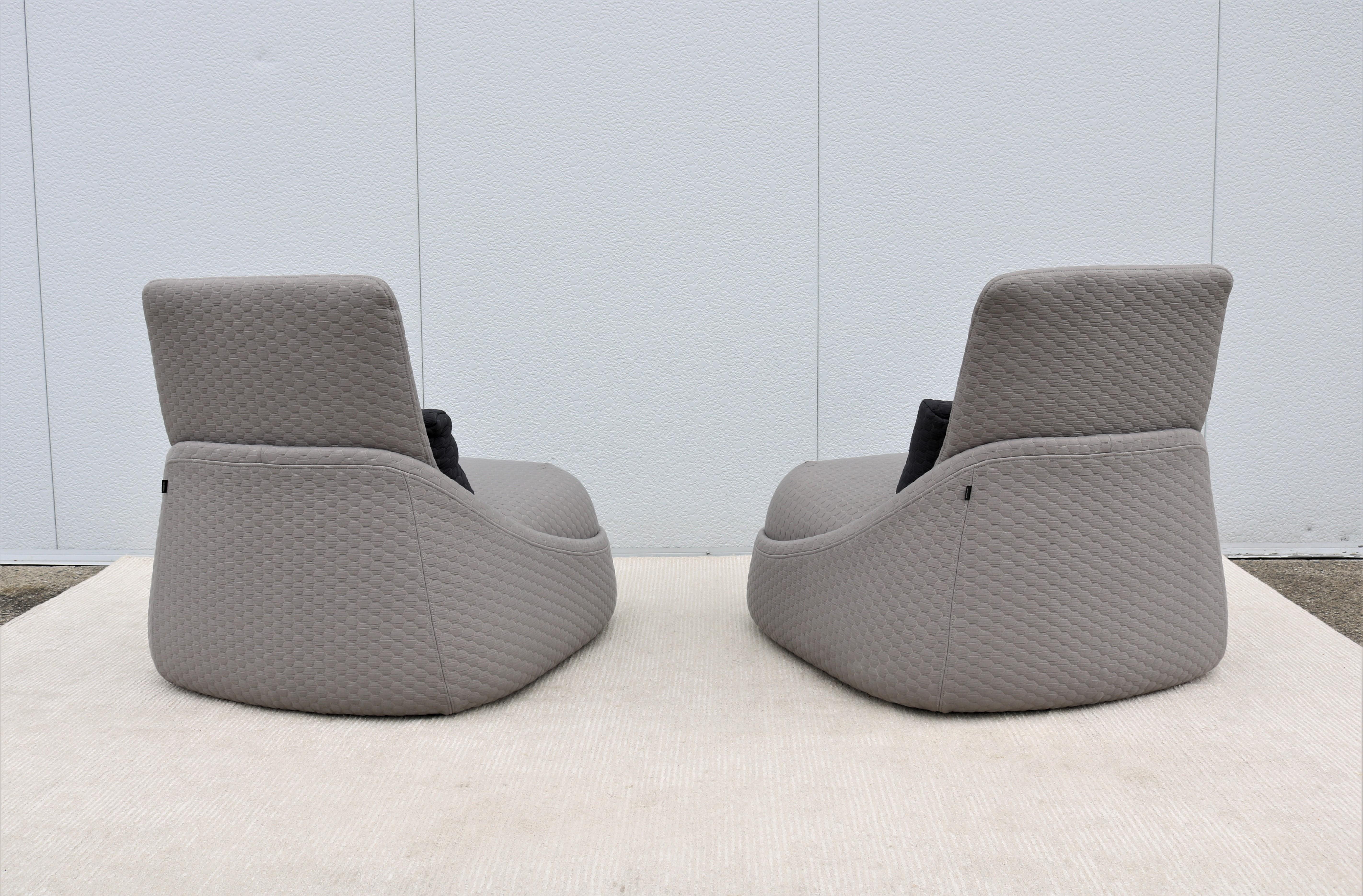 Modern Patricia Urquiola for Coalesse Hosu Lounge Chairs with Ottoman, a Pair For Sale 5
