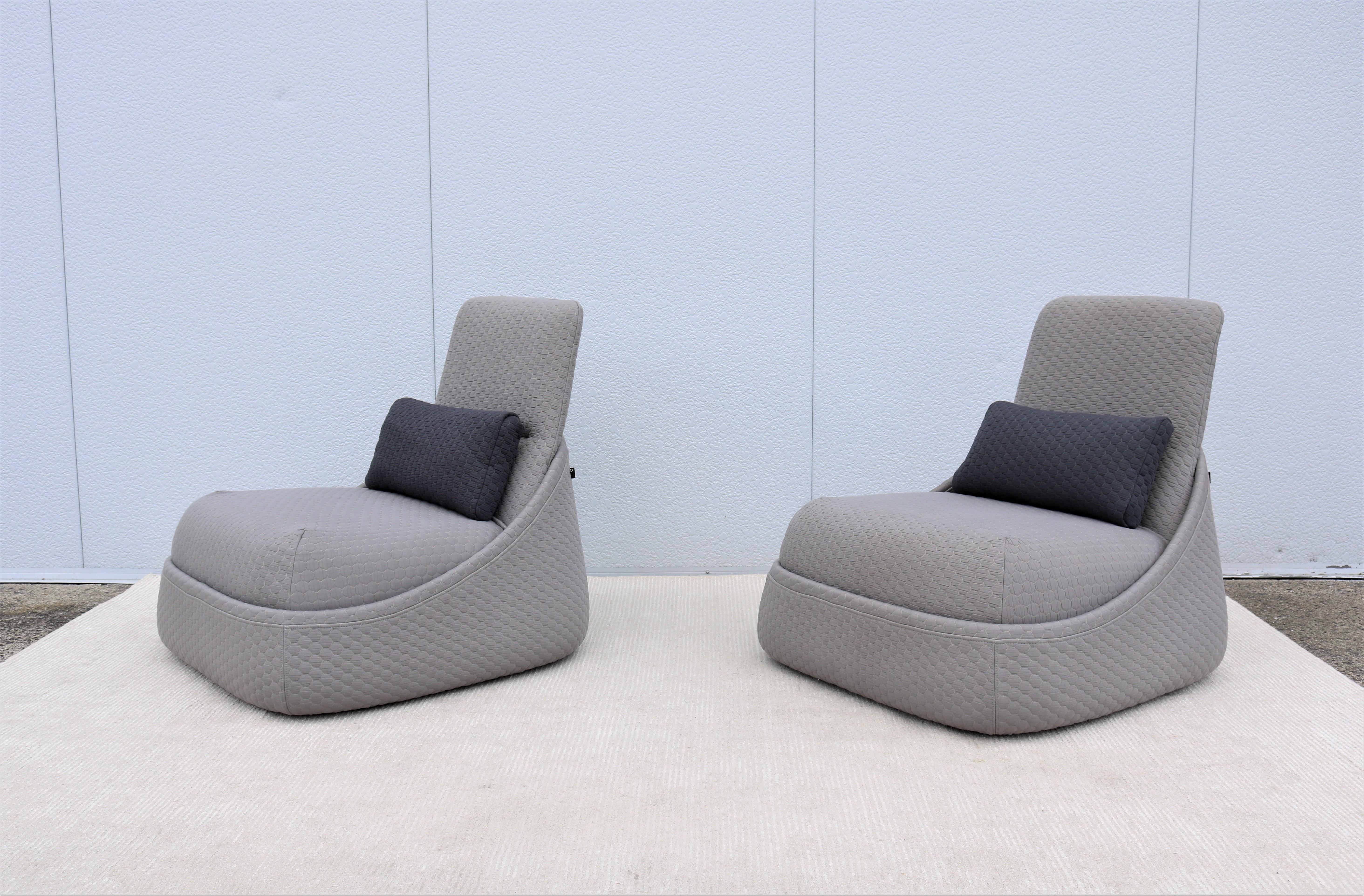 Modern Patricia Urquiola for Coalesse Hosu Lounge Chairs with Ottoman, a Pair For Sale 7