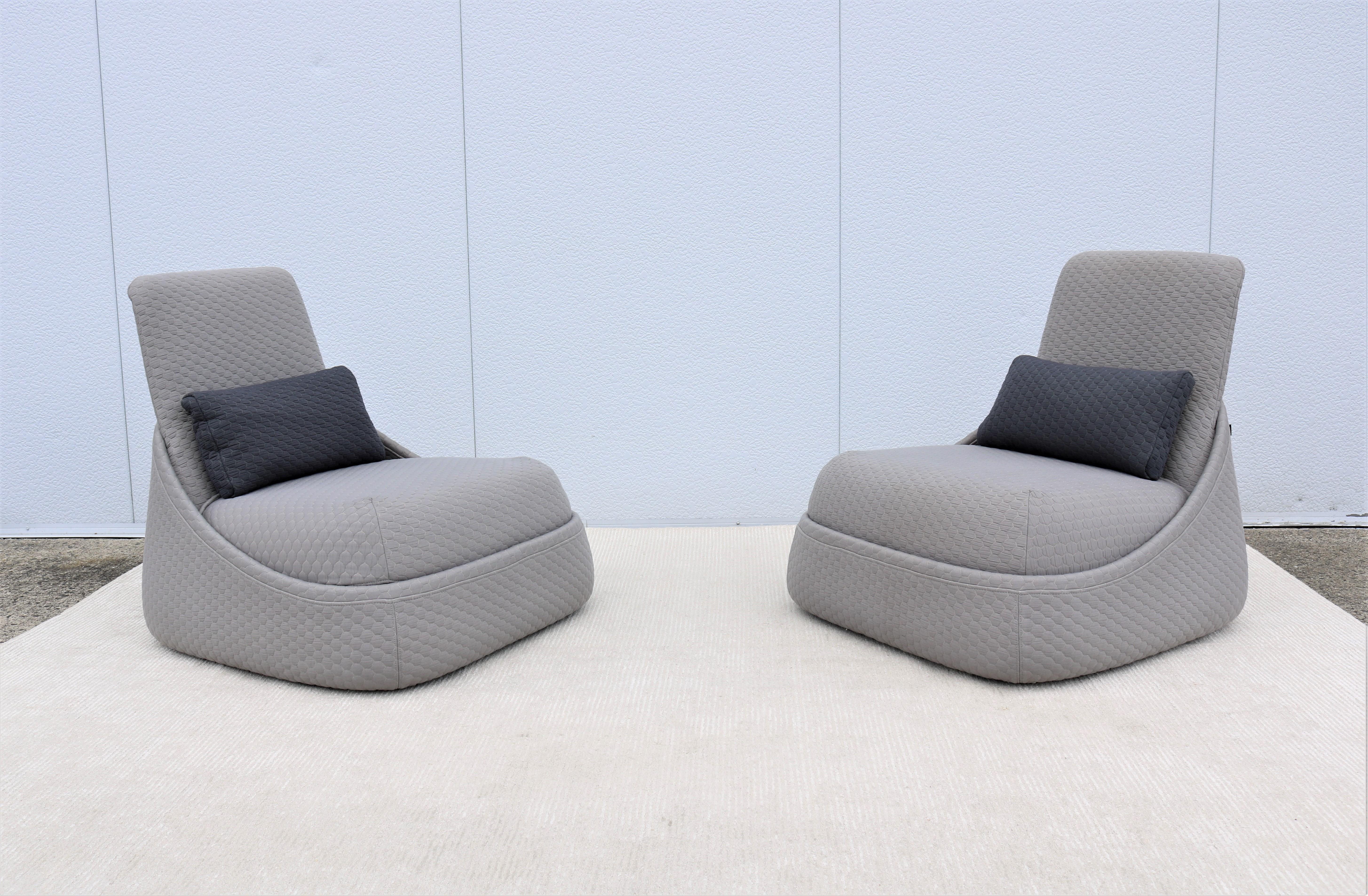 American Modern Patricia Urquiola for Coalesse Hosu Lounge Chairs with Ottoman, a Pair For Sale