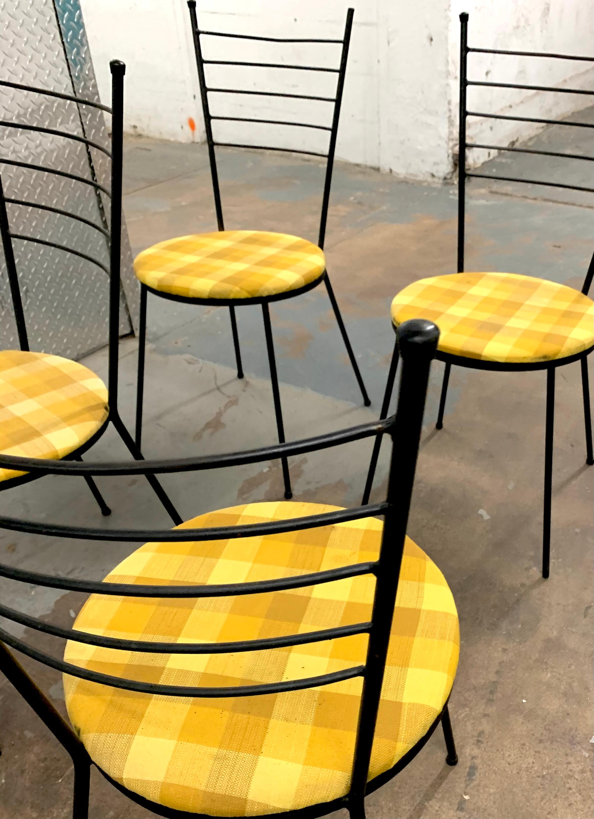 American Modern Paul McCobb Arbuck Black Wrought Iron Hairpin Chair 1950s For Sale
