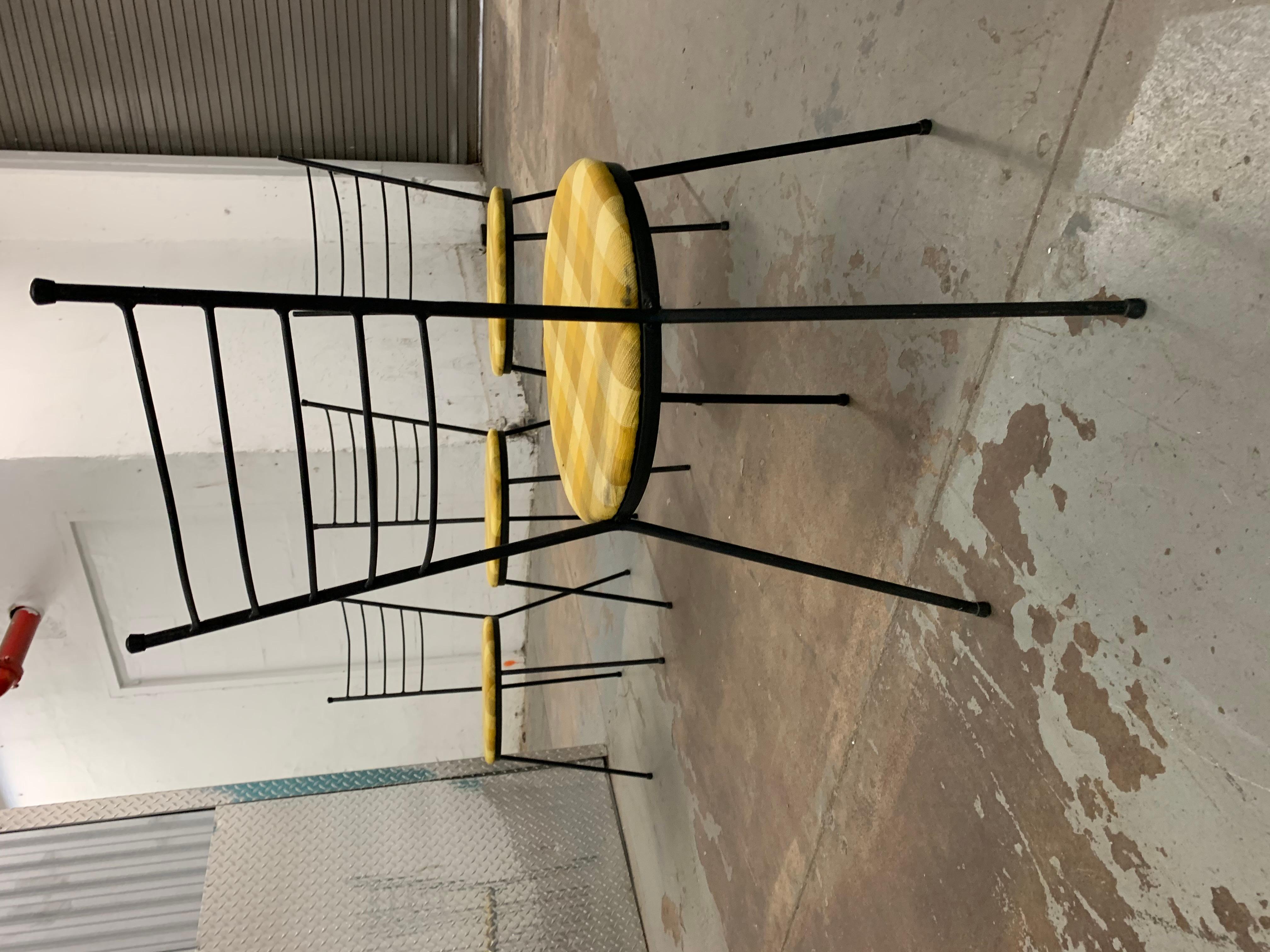 20th Century Modern Paul McCobb Arbuck Black Wrought Iron Hairpin Chair 1950s For Sale