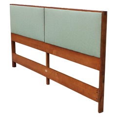 Modern Paul McCobb for Planner Group King Maple Headboard with Mint Green Vinyl
