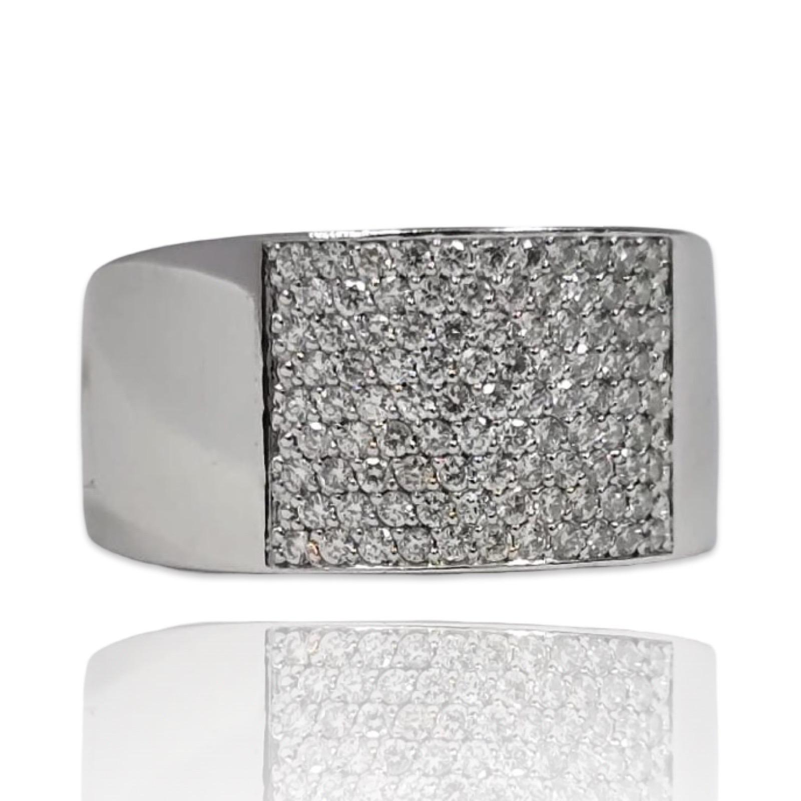 Moderner Pavé-Diamantbandring 0,99 tcw aus 14K Weißgold (Rundschliff) im Angebot