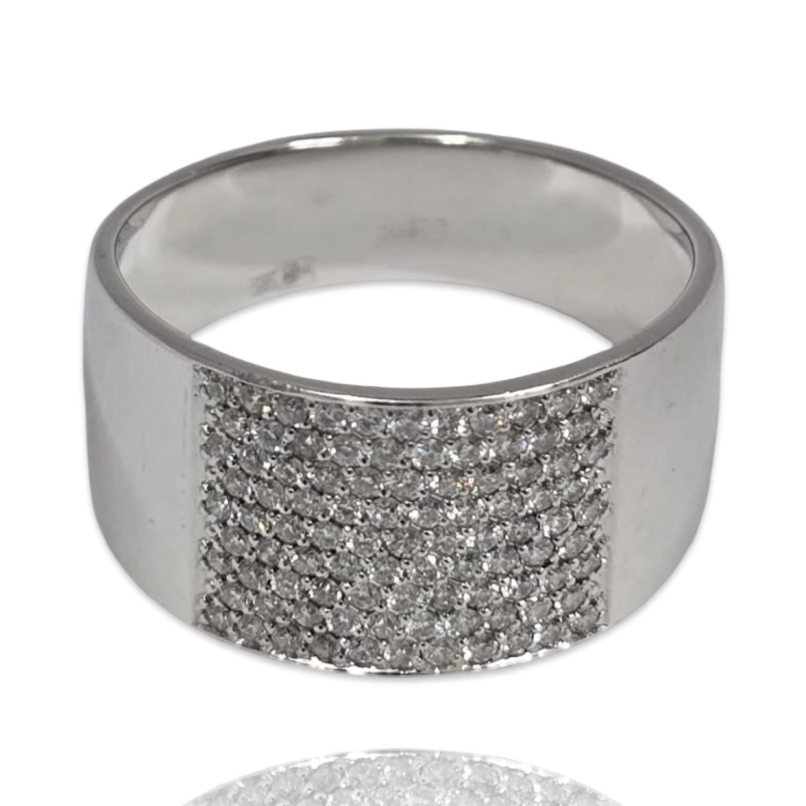 Moderner Pavé-Diamantbandring 0,99 tcw aus 14K Weißgold im Zustand „Hervorragend“ im Angebot in Miami, FL