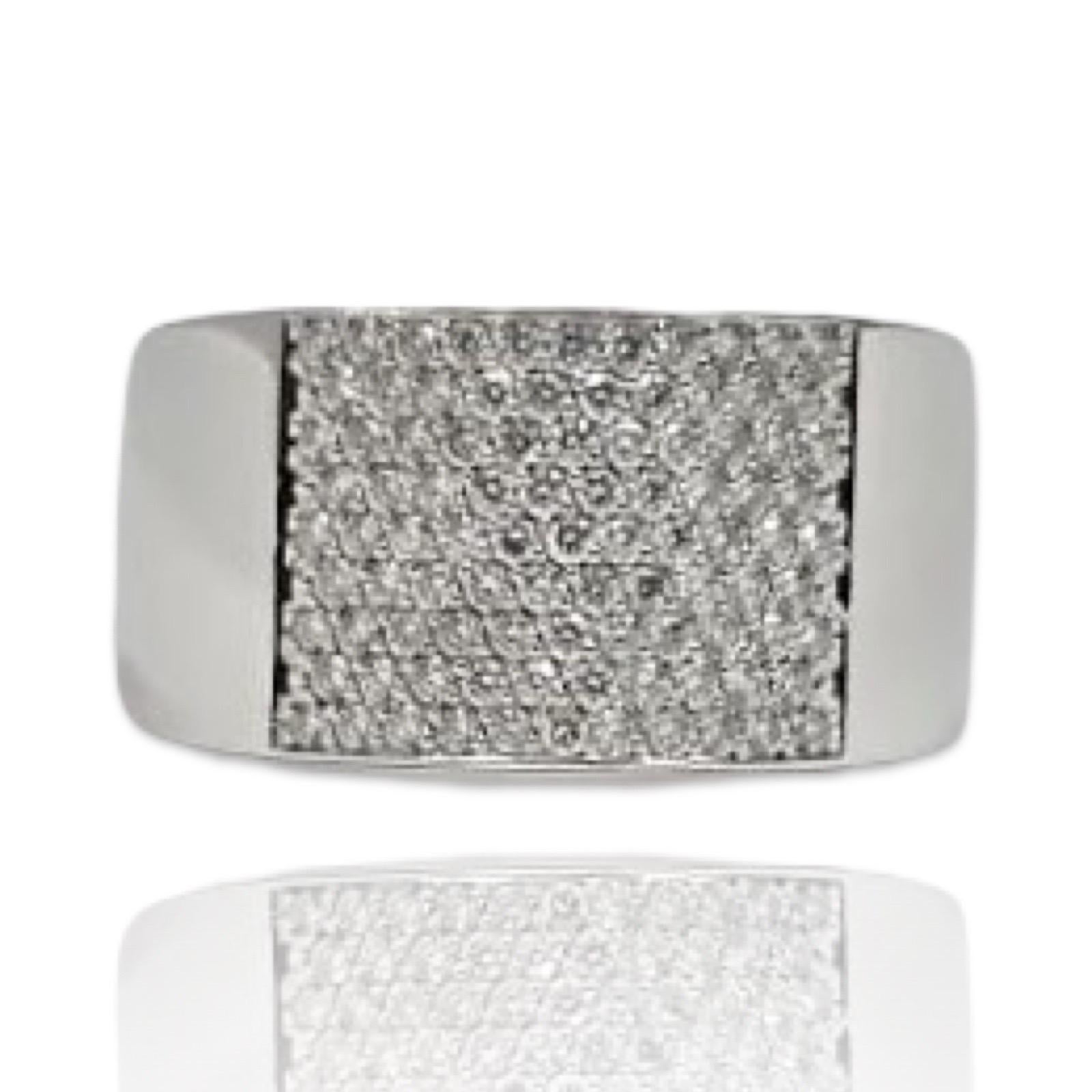 Moderner Pavé-Diamantbandring 0,99 tcw aus 14K Weißgold im Angebot 1