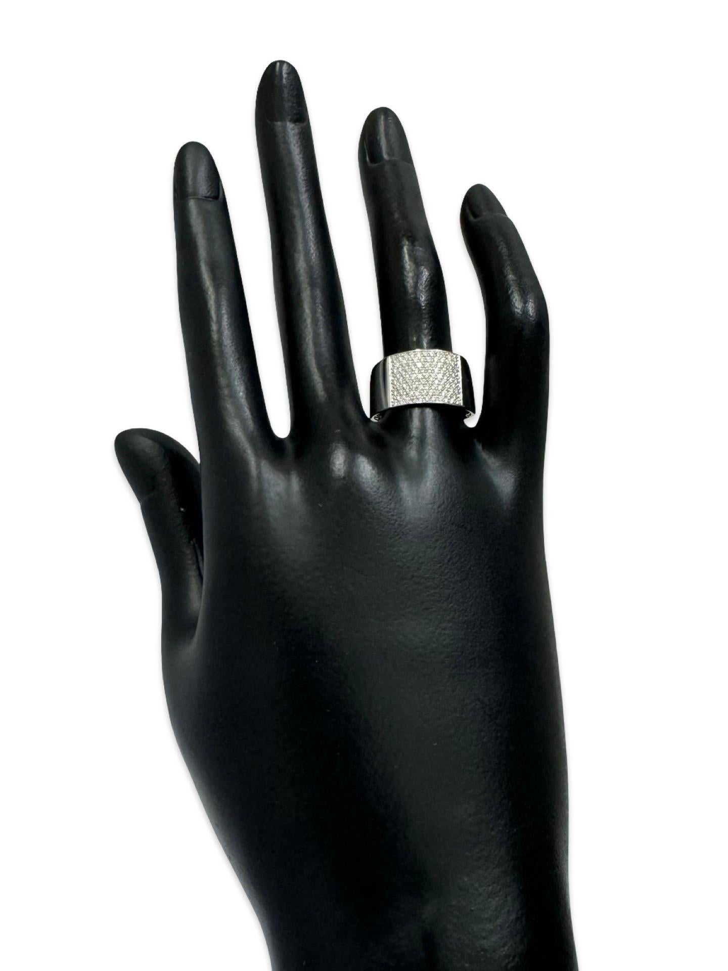 Moderner Pavé-Diamantbandring 0,99 tcw aus 14K Weißgold im Angebot 2