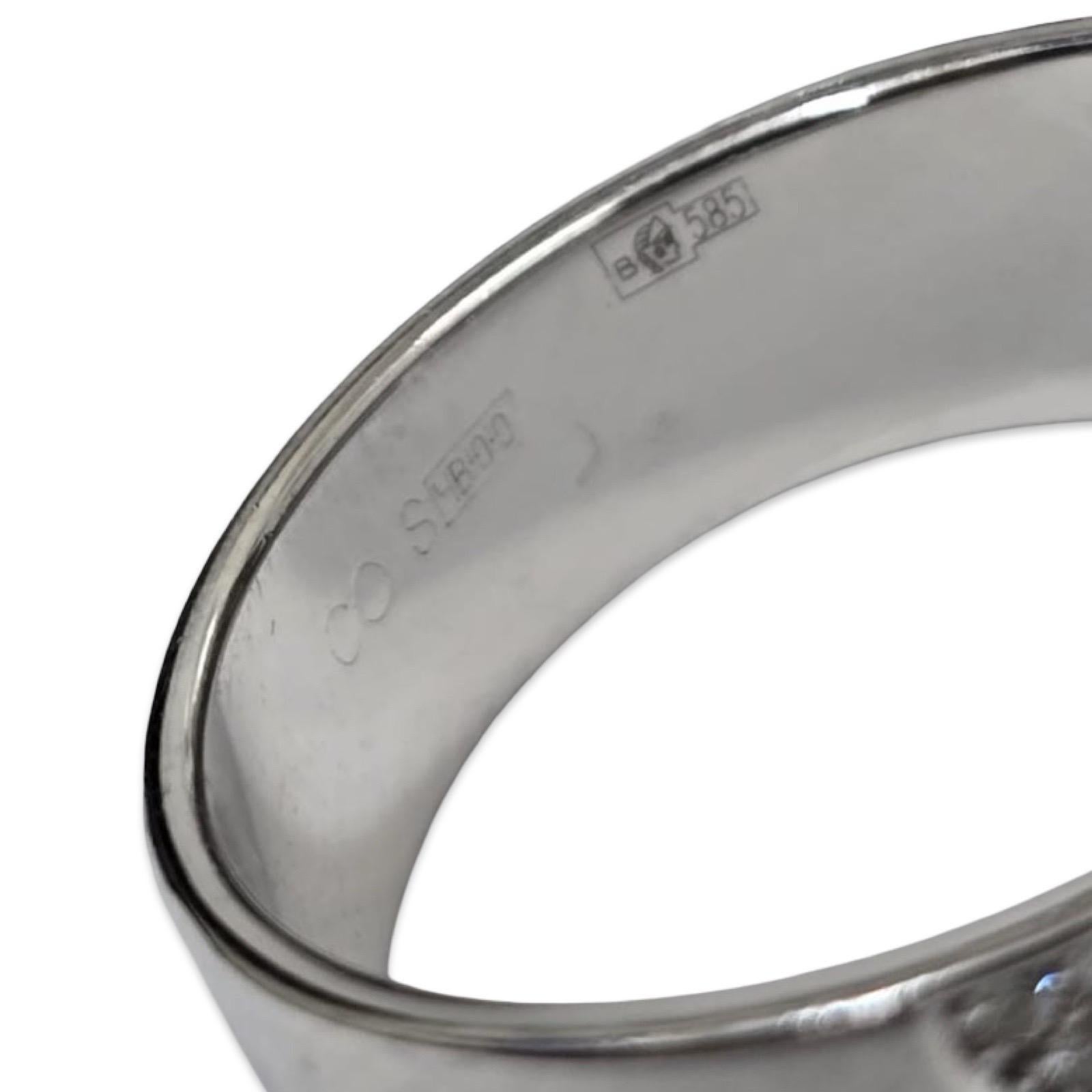 Moderner Pavé-Diamantbandring 0,99 tcw aus 14K Weißgold im Angebot 4