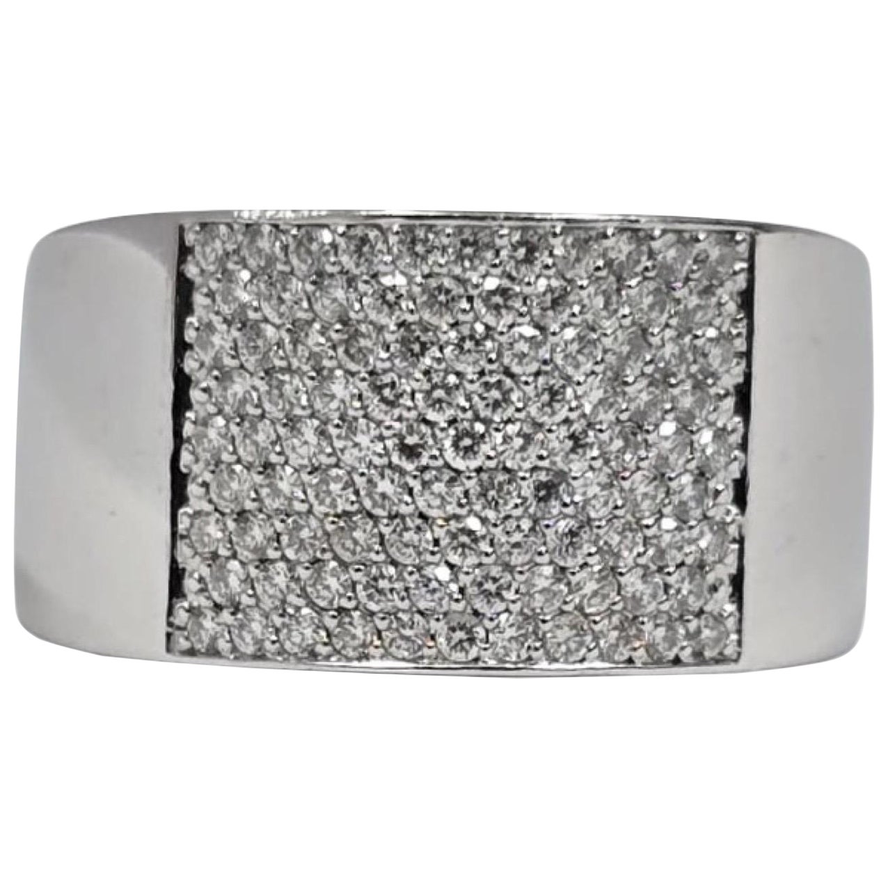 Moderner Pavé-Diamantbandring 0,99 tcw aus 14K Weißgold im Angebot