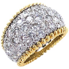 4.50 Carat Diamond Tapered Band Ring 18 Karat White Yellow Gold Two Tone Gold