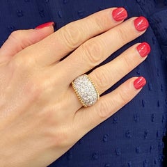 4.50 Carat Diamond Tapered Band Ring 18 Karat White Yellow Gold Two Tone Gold