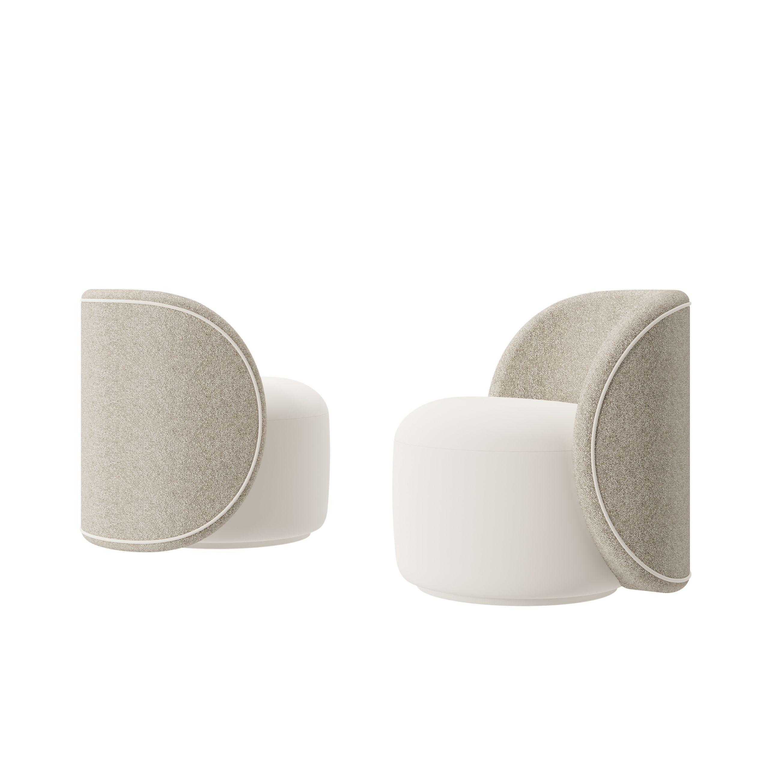 Organique Fauteuil pivotant moderne PEARL avec Silhouette arrondie et Design Elegant en vente