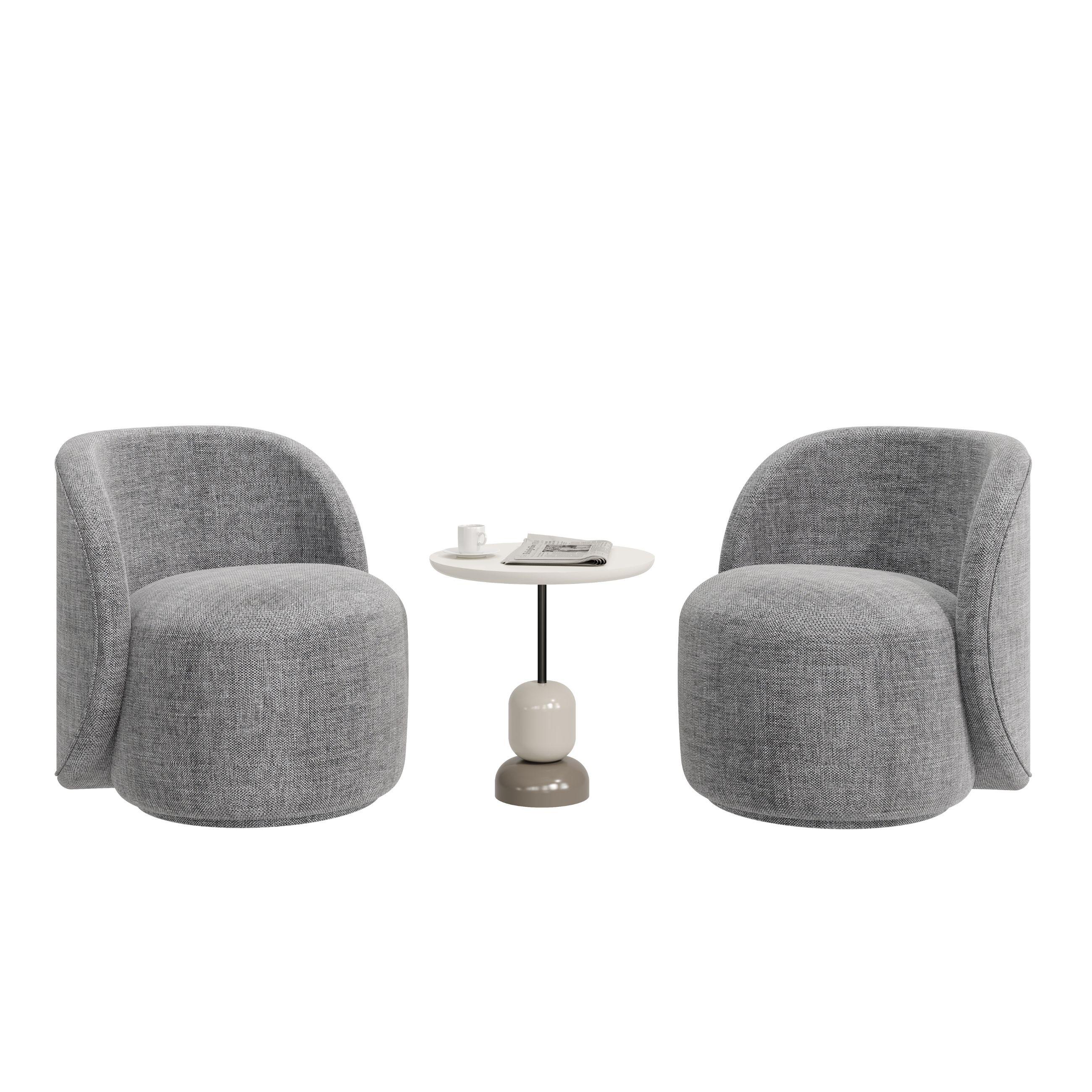 XXIe siècle et contemporain Fauteuil pivotant moderne PEARL avec Silhouette arrondie et Design Elegant en vente