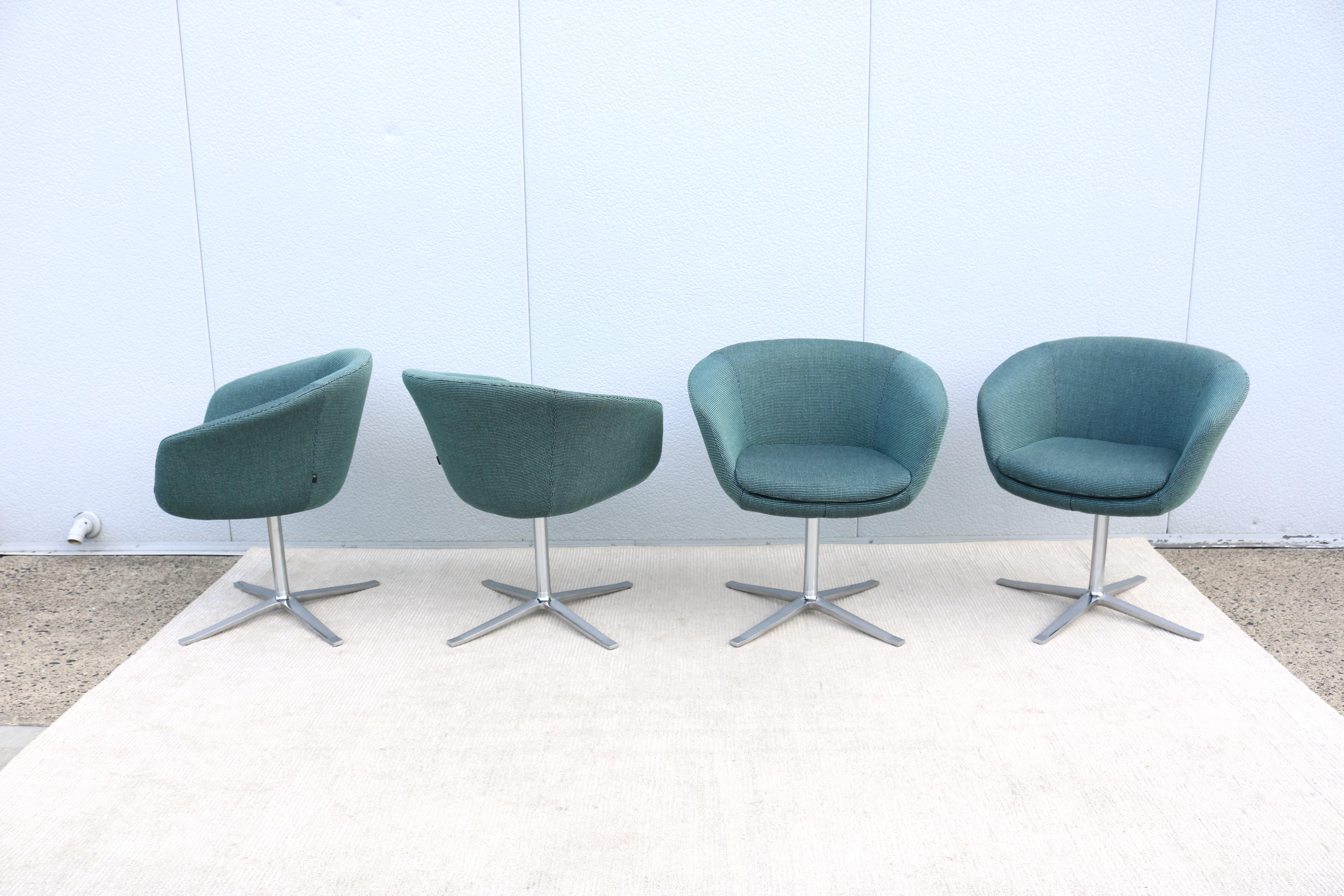 Lucidato Sedie girevoli moderne Pearson Lloyd per Coalesse Bob di Walter Knoll - Set di 4 in vendita