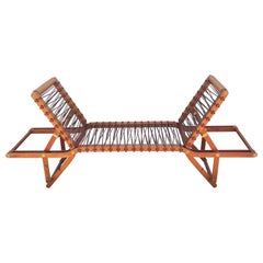 Modern Pearwood and Leather Hermès Pippa Reclining Chaise Longue
