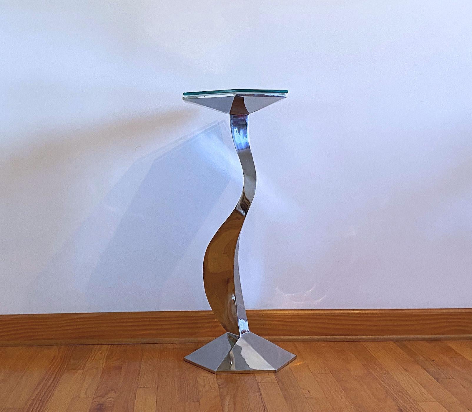 North American Modern Pedestal Style Table By Curtis Norton For Sale