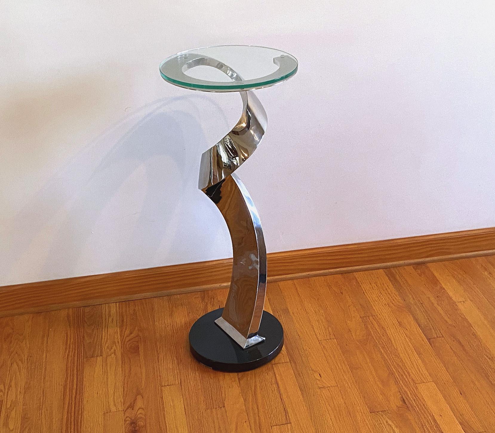 Welded Modern Pedestal Style Table by  Curtis Norton For Sale