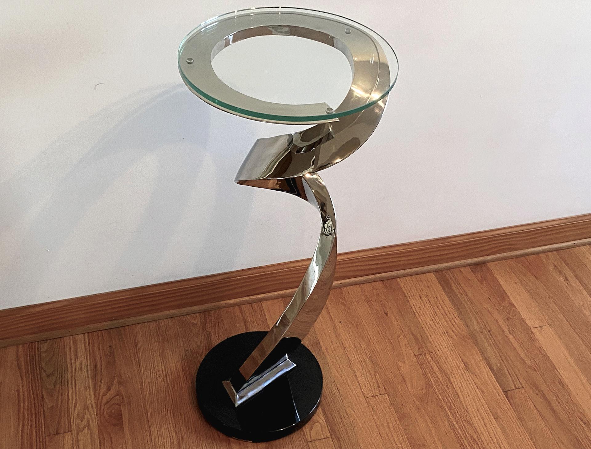 Modern Pedestal Style Table by  Curtis Norton In Good Condition For Sale In Kilmarnock, VA
