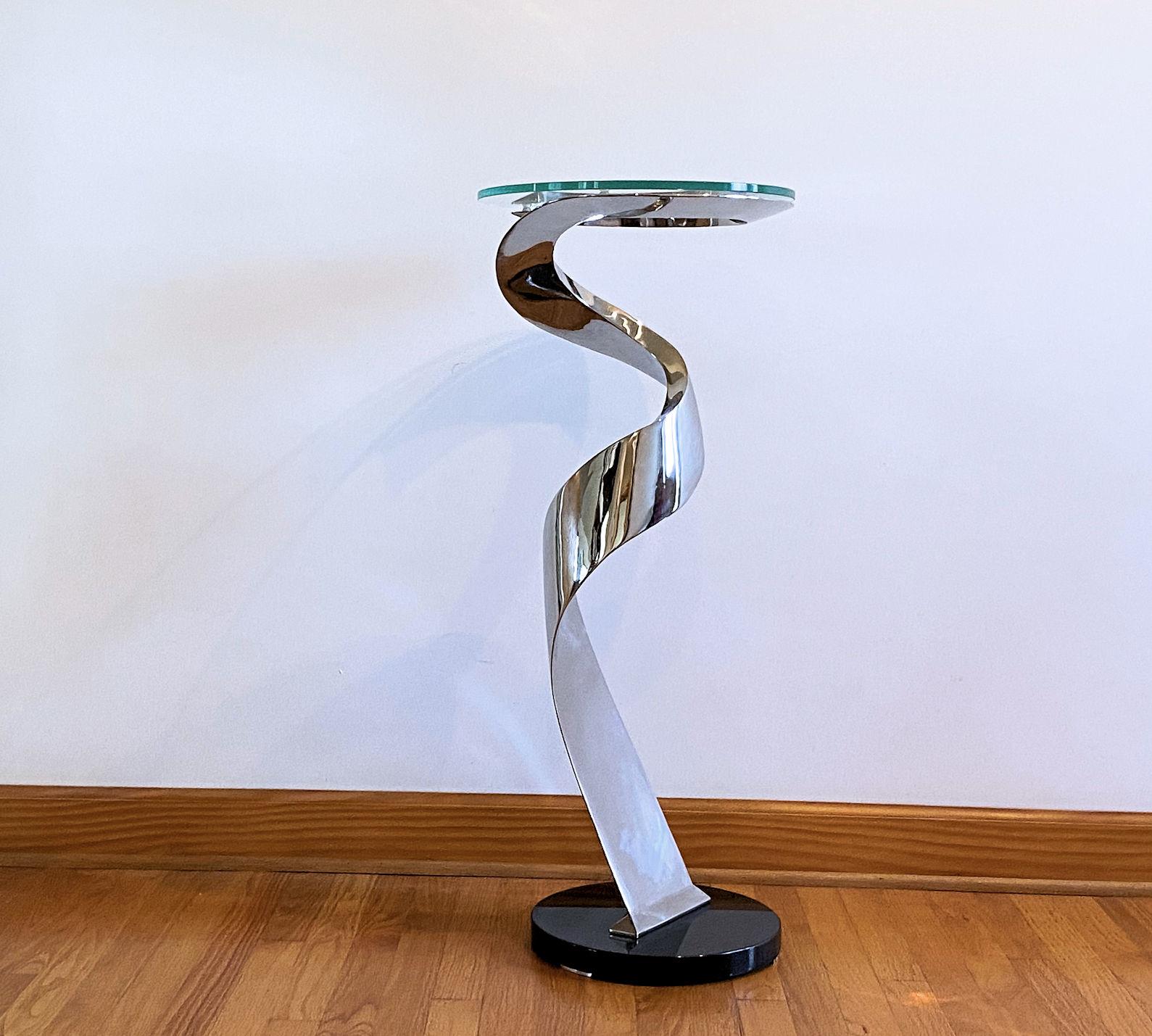 Contemporary Modern Pedestal Style Table by  Curtis Norton For Sale