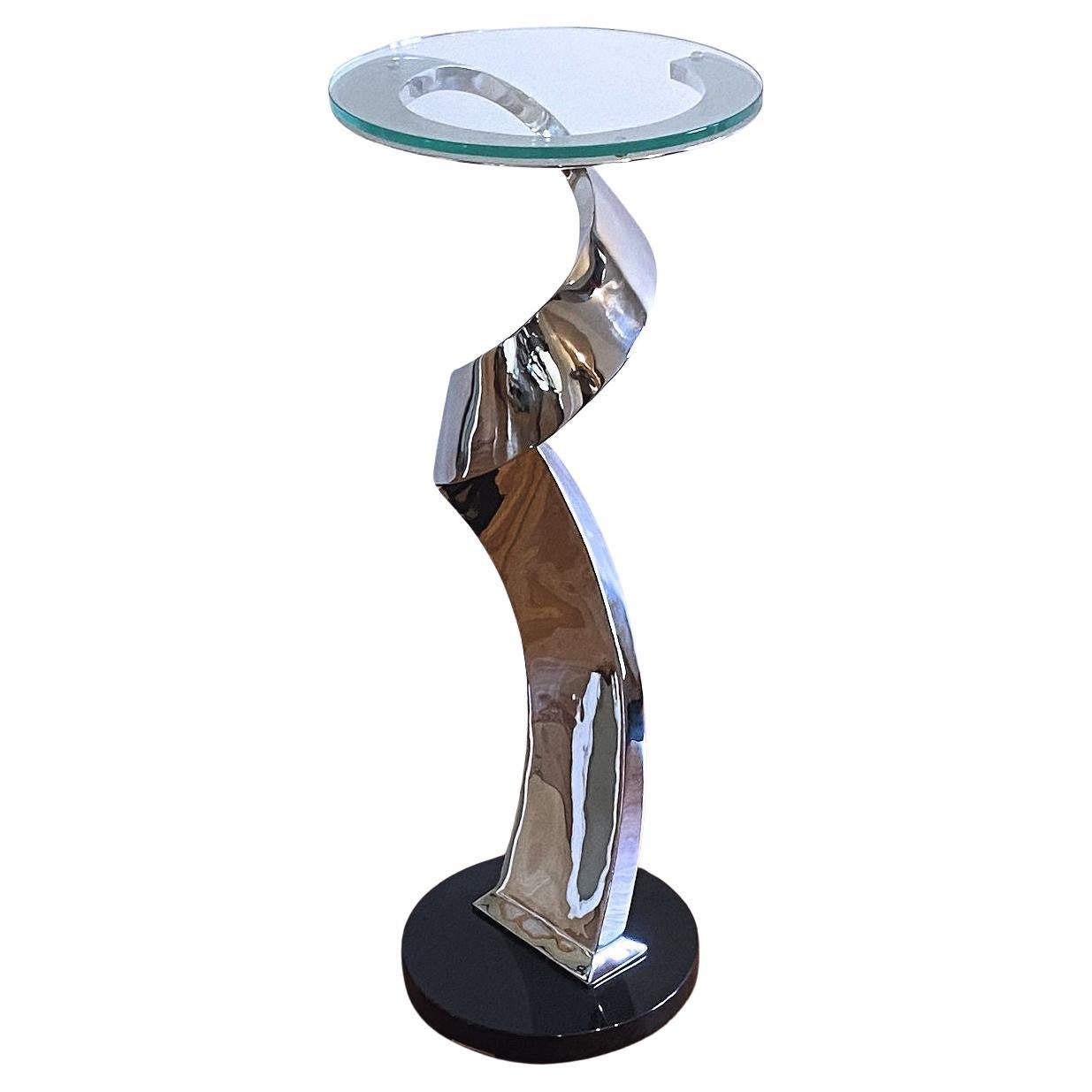 Modern Pedestal Style Table by  Curtis Norton For Sale
