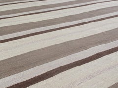 Modern Pelas Handwoven Flatweave Stripe Rug in Natural Colors