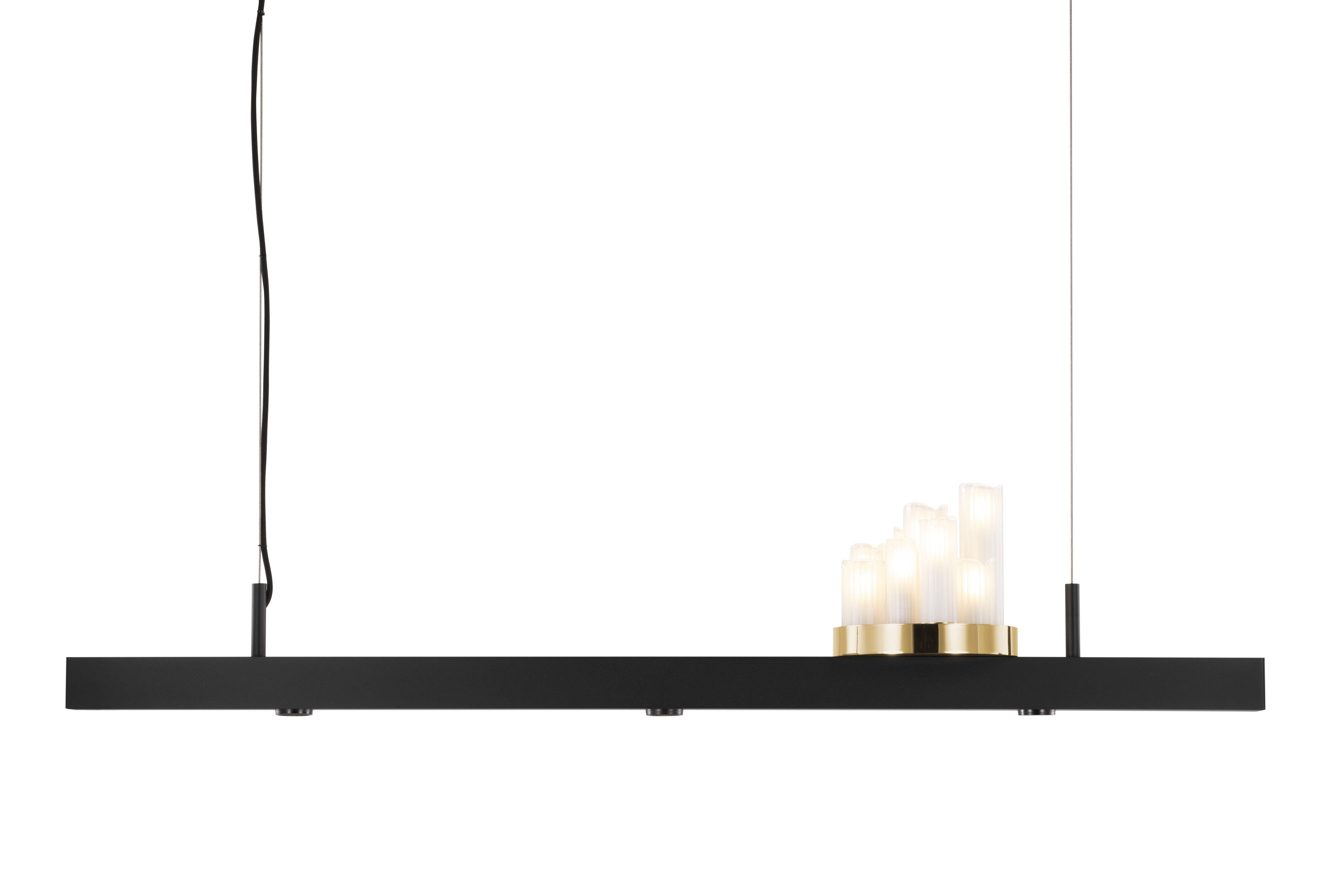 Moderne Pendelleuchte, Schwarz Matt & Nickel, Soirée Collection, Brand Van Egmond (Niederländisch) im Angebot