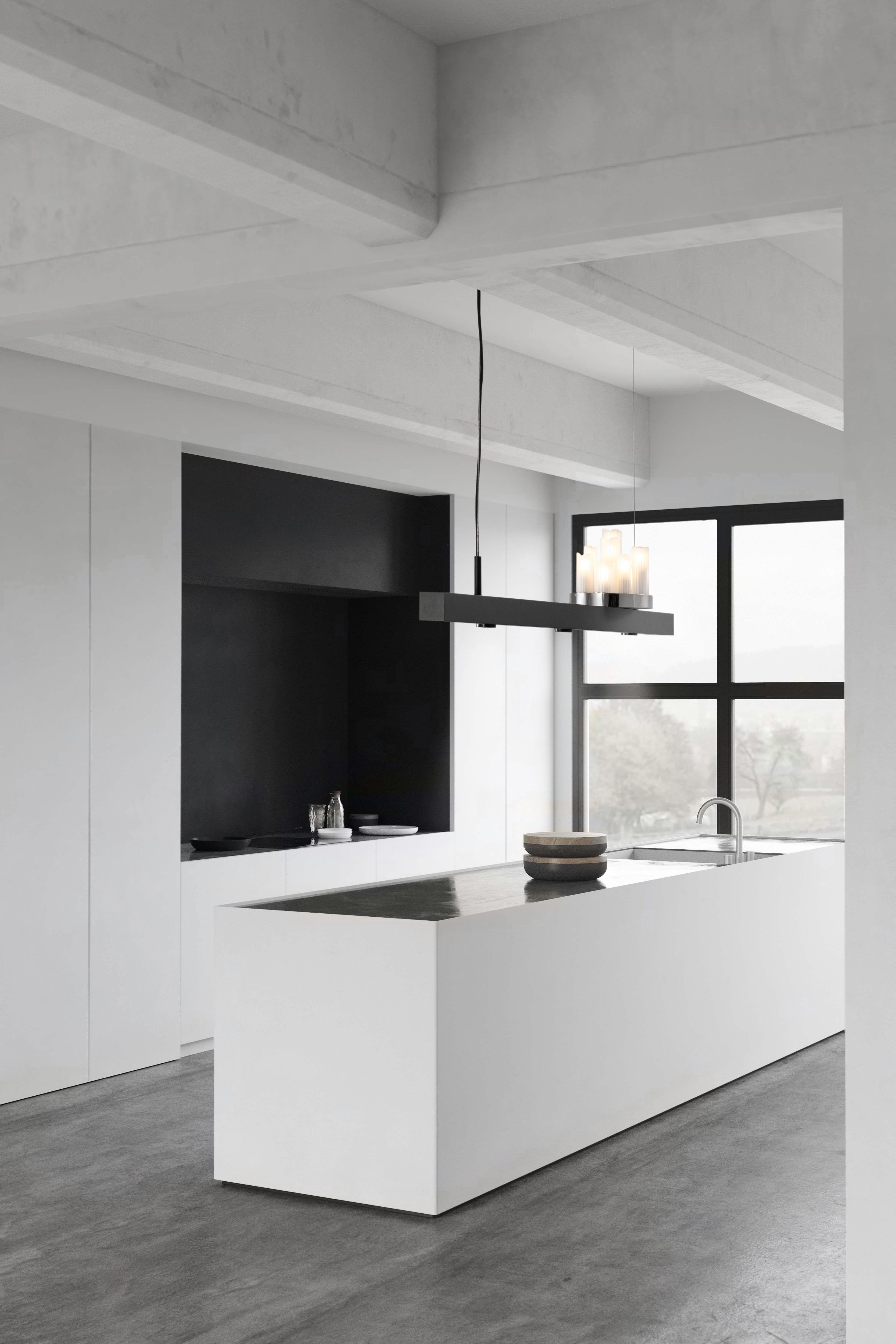 Moderne Pendelleuchte, Schwarz Matt & Nickel, Soirée Collection, Brand Van Egmond im Zustand „Neu“ im Angebot in Naarden, NL