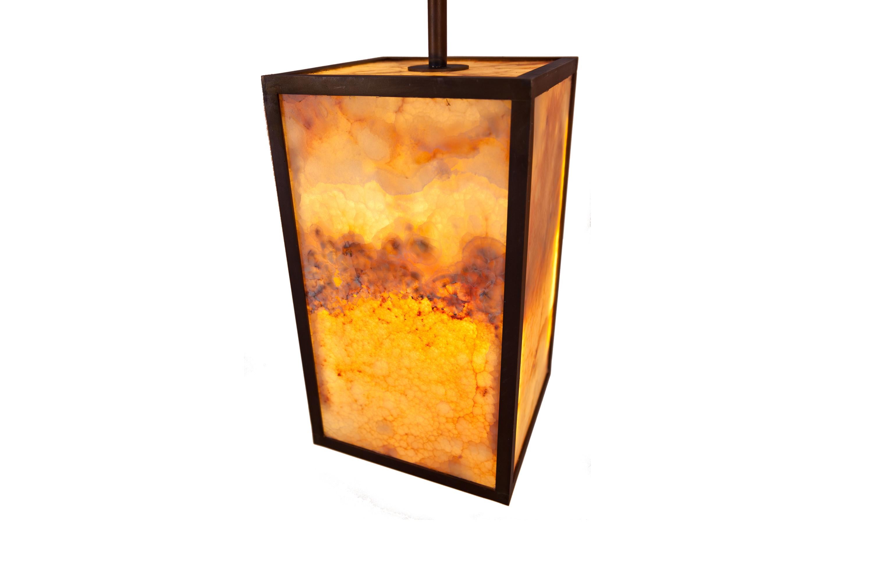 Moderno Ciondolo moderno,  Ottone ,  Spot Led in marmo onice in vendita