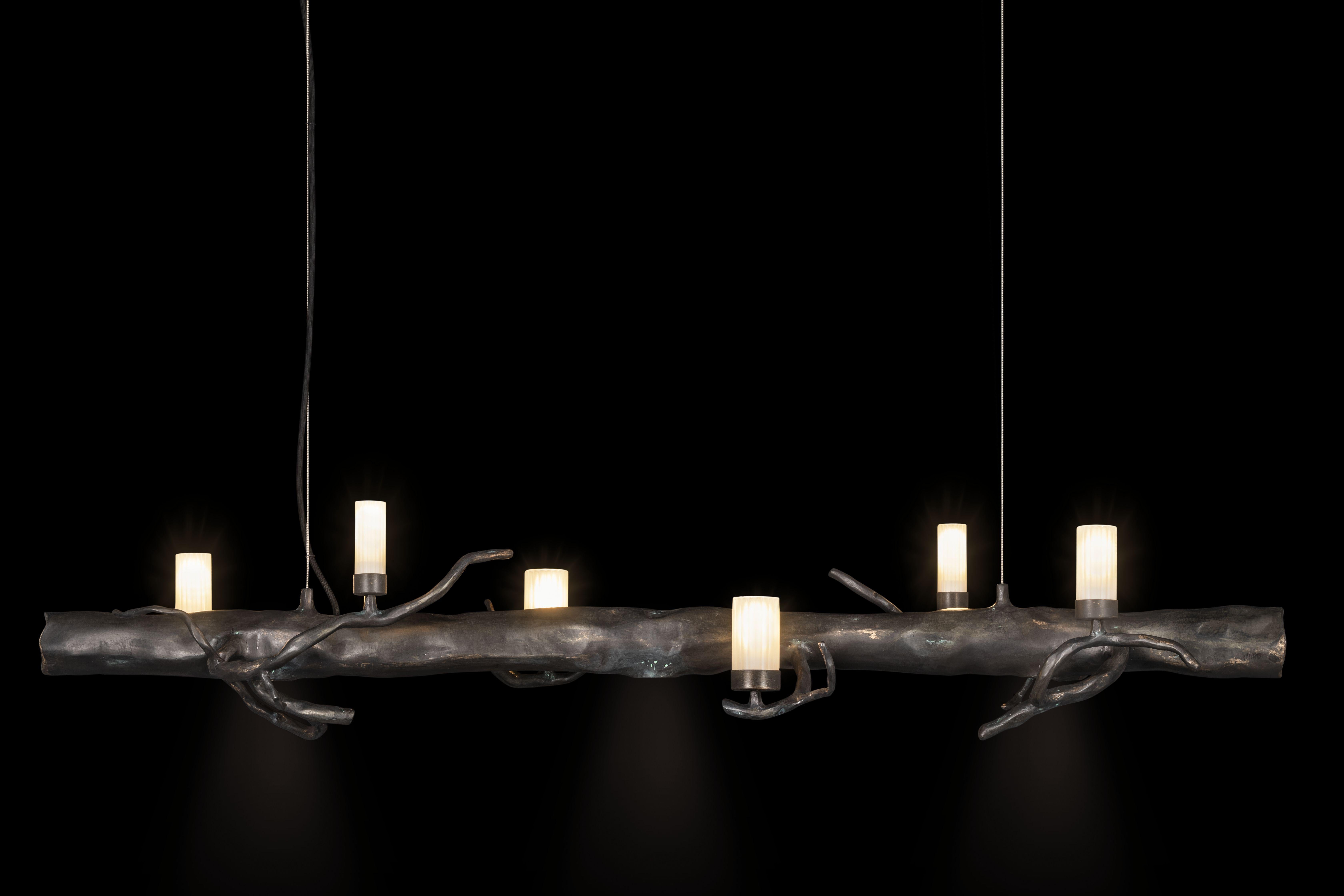 Moderne Pendelleuchte, Bronze dunkel patiniert, Takara Candles Collection'S (Niederländisch) im Angebot