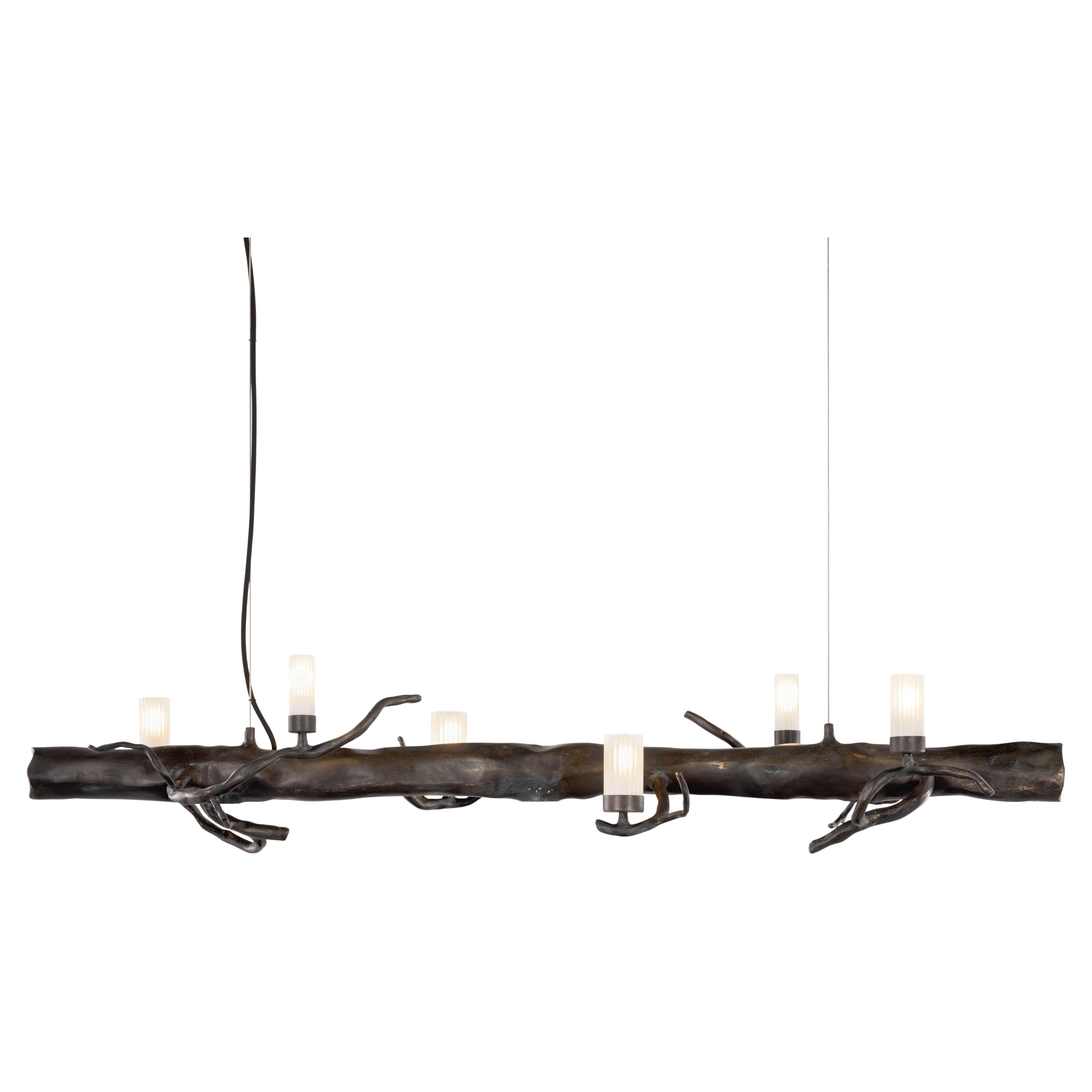 Moderne Pendelleuchte, Bronze dunkel patiniert, Takara Candles Collection
S im Angebot