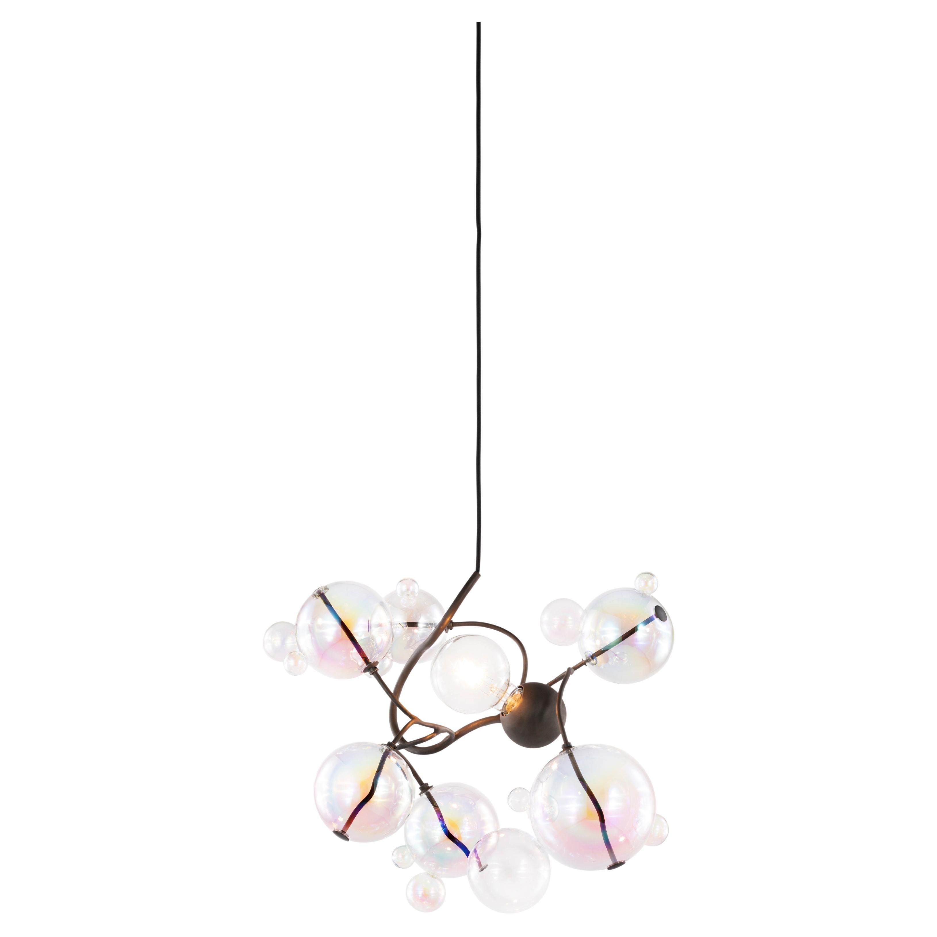 Lustre à suspension Modernity, finition bronze patina foncé, collection Bubbles Swirl en vente