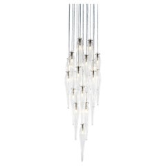 Modern Pendant Chandelier, Nickel Finish, Primavera Icicles Collection