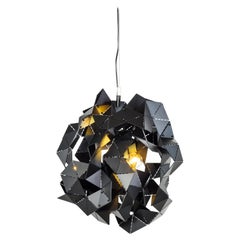 Lampe à suspension moderne en finition noire matte, collection Fractal Cloud, de Brand Van