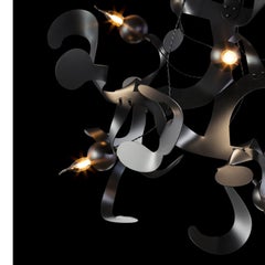Modern Pendant in a Black Matt Finish, Kelp Collection, by Brand van Egmond