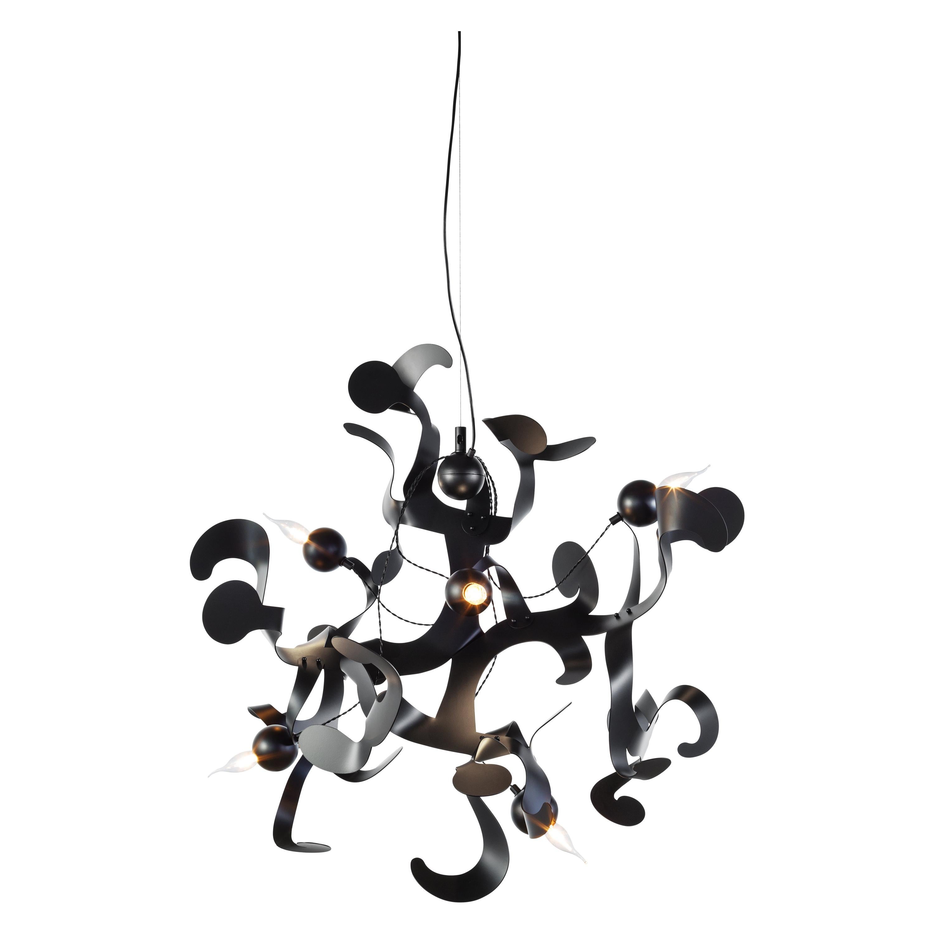 Modern Pendant in a Black Matt Finish, Kelp Collection, by Brand van Egmond For Sale