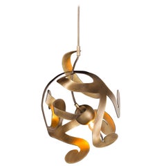 Modern Pendant in a Brass Aged Finish - Kelp Collection, by Brand van Egmond  