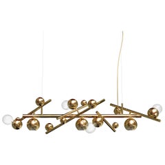 Modern Pendant in a Brass Finish, Galaxy Collection, by Brand Van Egmond